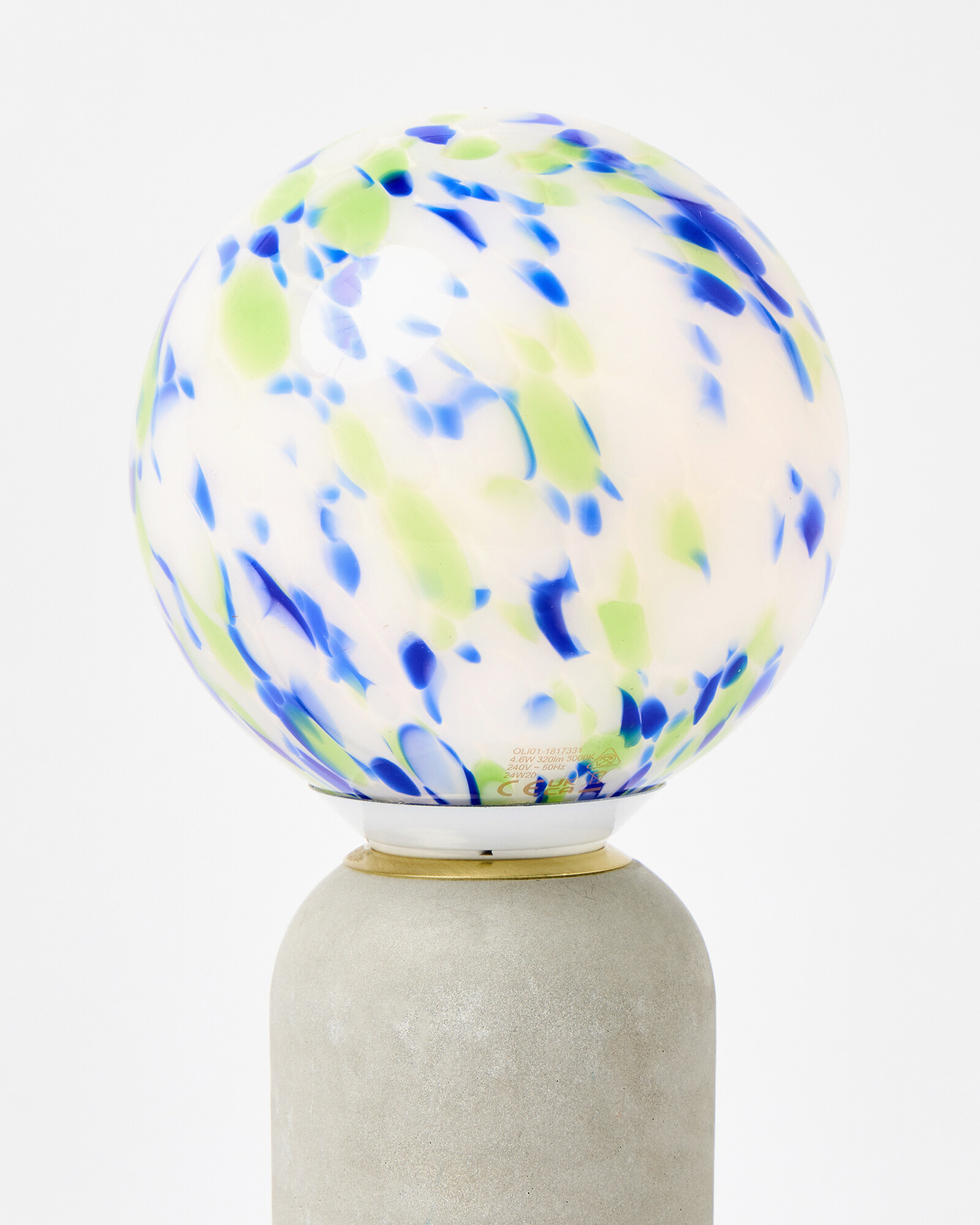 Blue & Green Confetti Glass Light Bulb