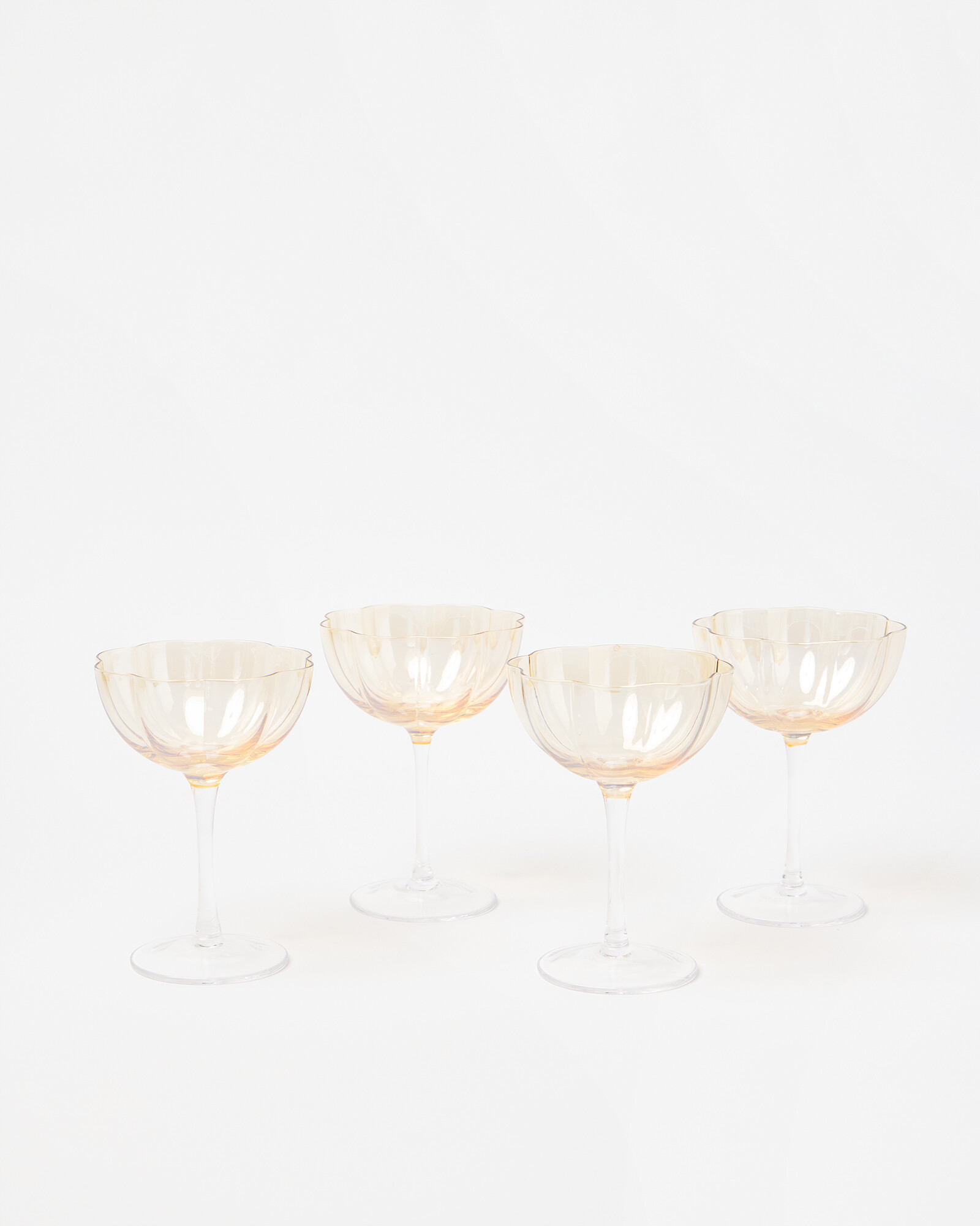 Flower Champagne Saucers Set of Four