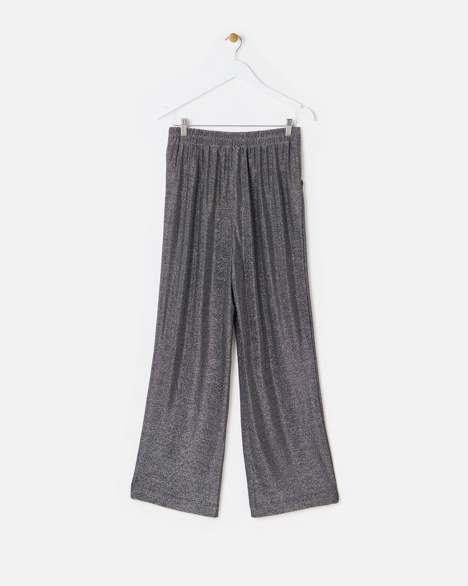 Wide Leg Shimmer Trousers Black