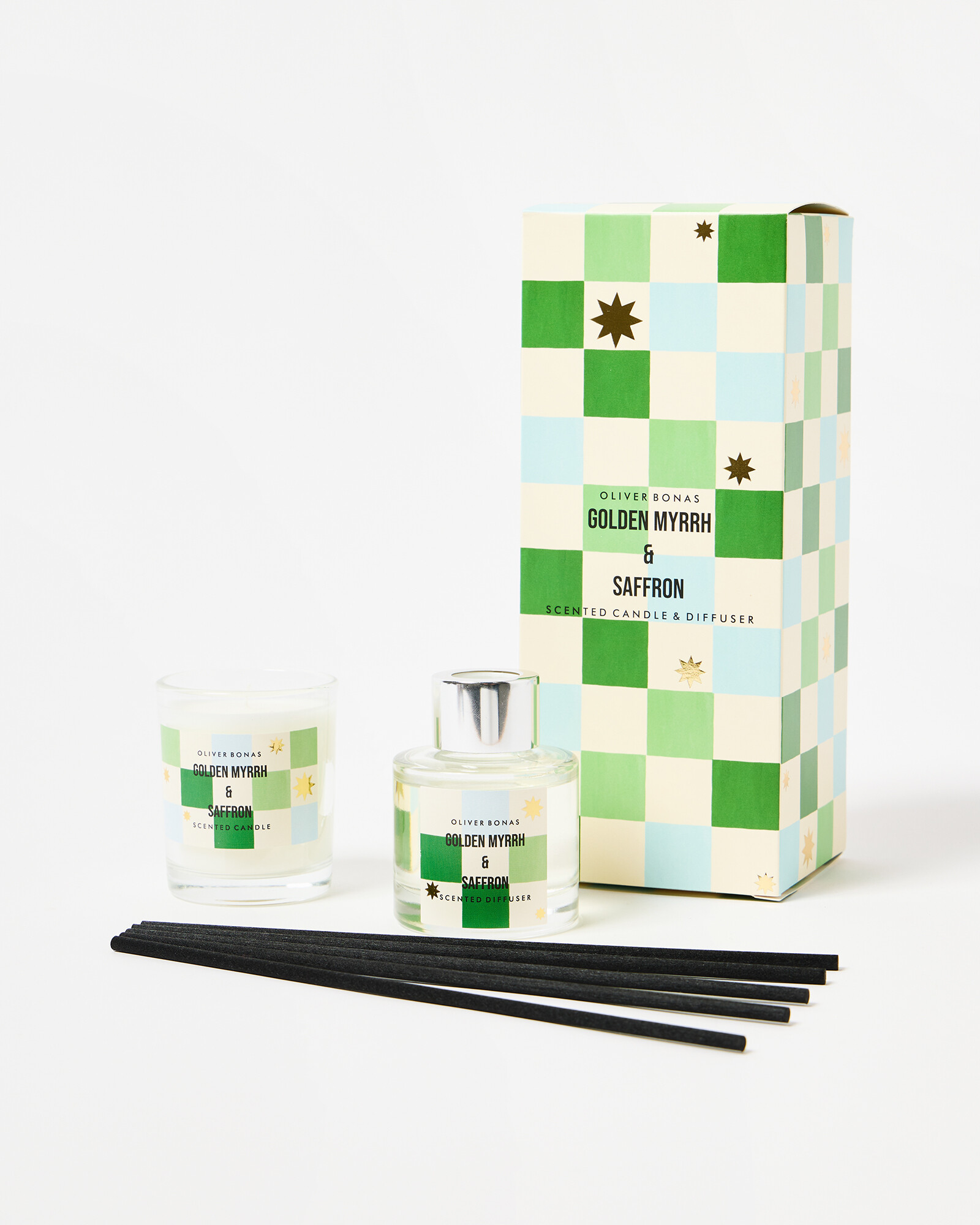 Golden Myrrh & Saffron Scented Diffuser & Candle Set