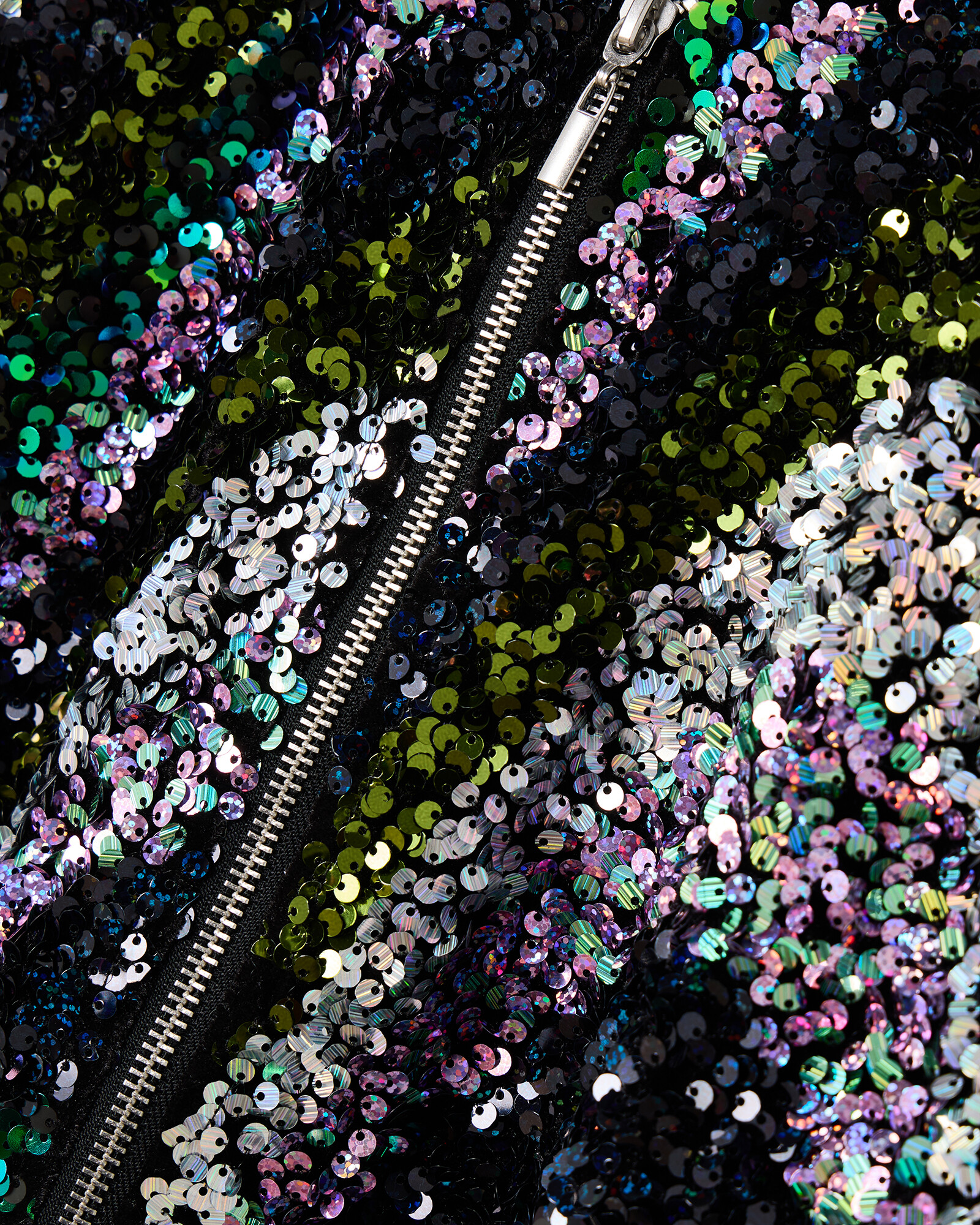 Black Wave Sequin Bomber Jacket Oliver Bonas