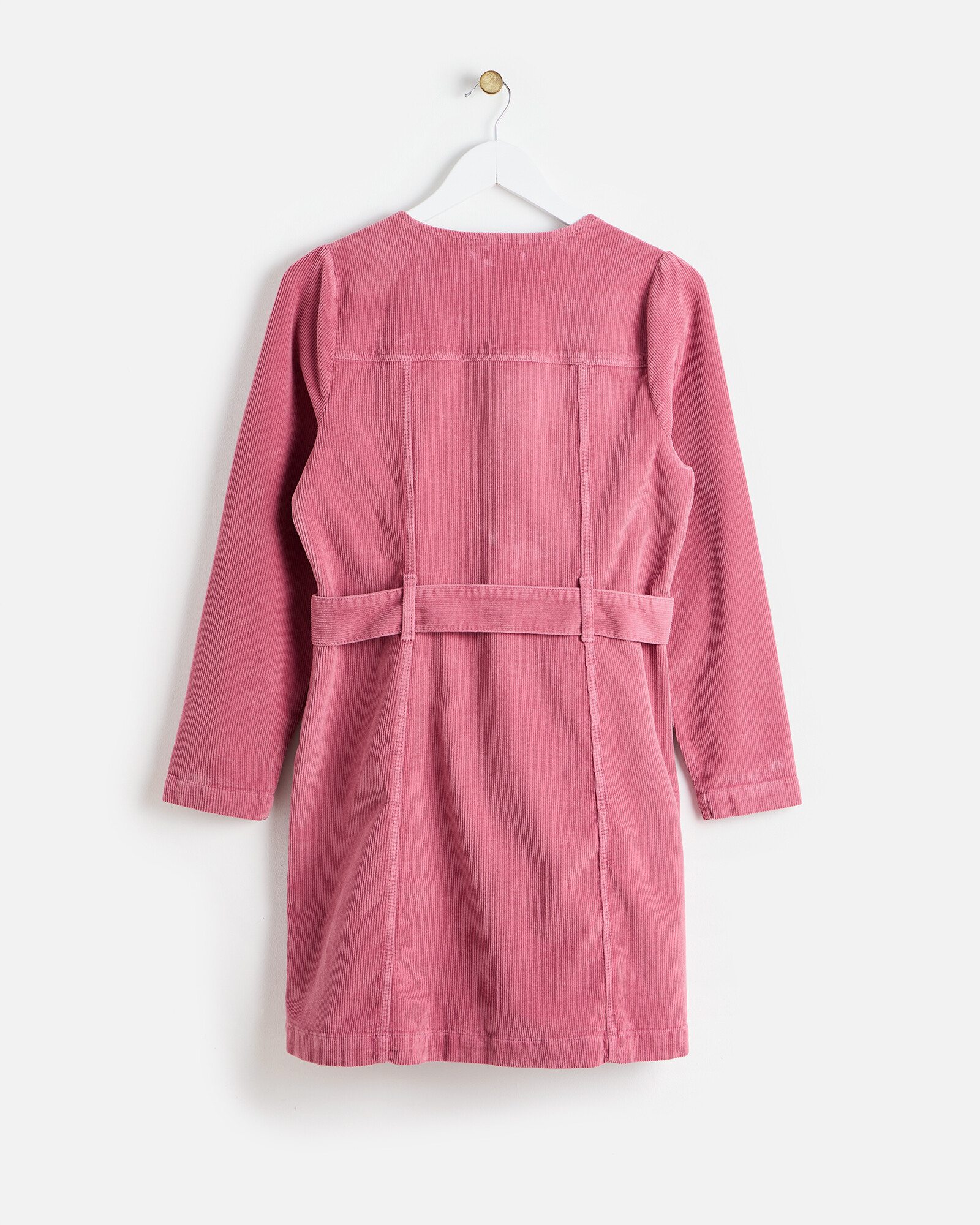 Blush Pink Corduroy V-Neck Mini Dress