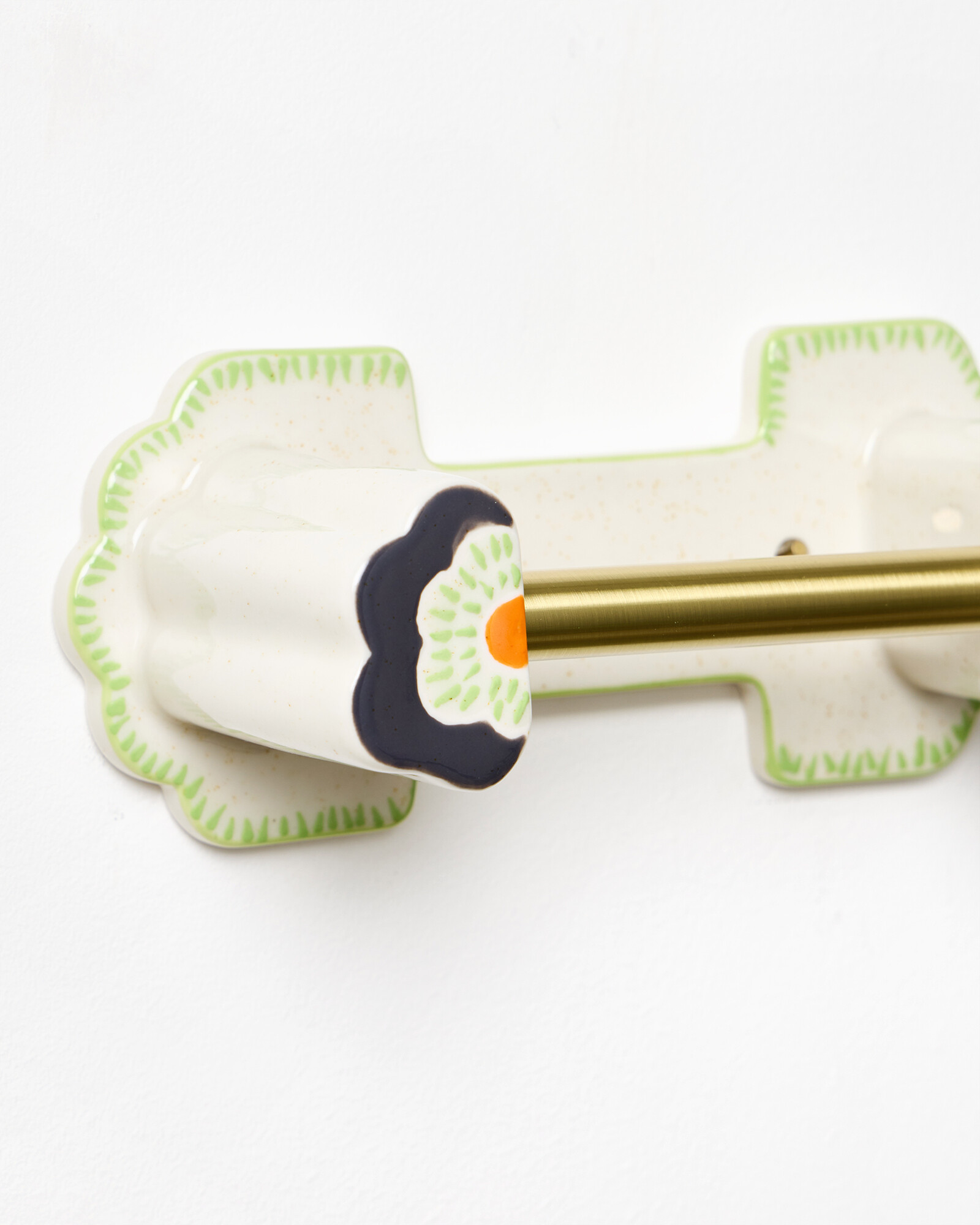 Flower White Ceramic Toilet Roll Holder Oliver Bonas IE