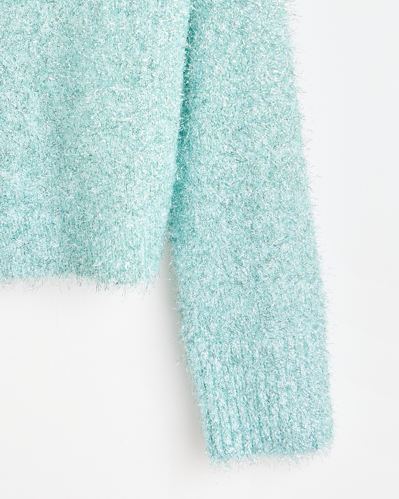 Mint Green Sparkly Knitted Cardigan Oliver Bonas US