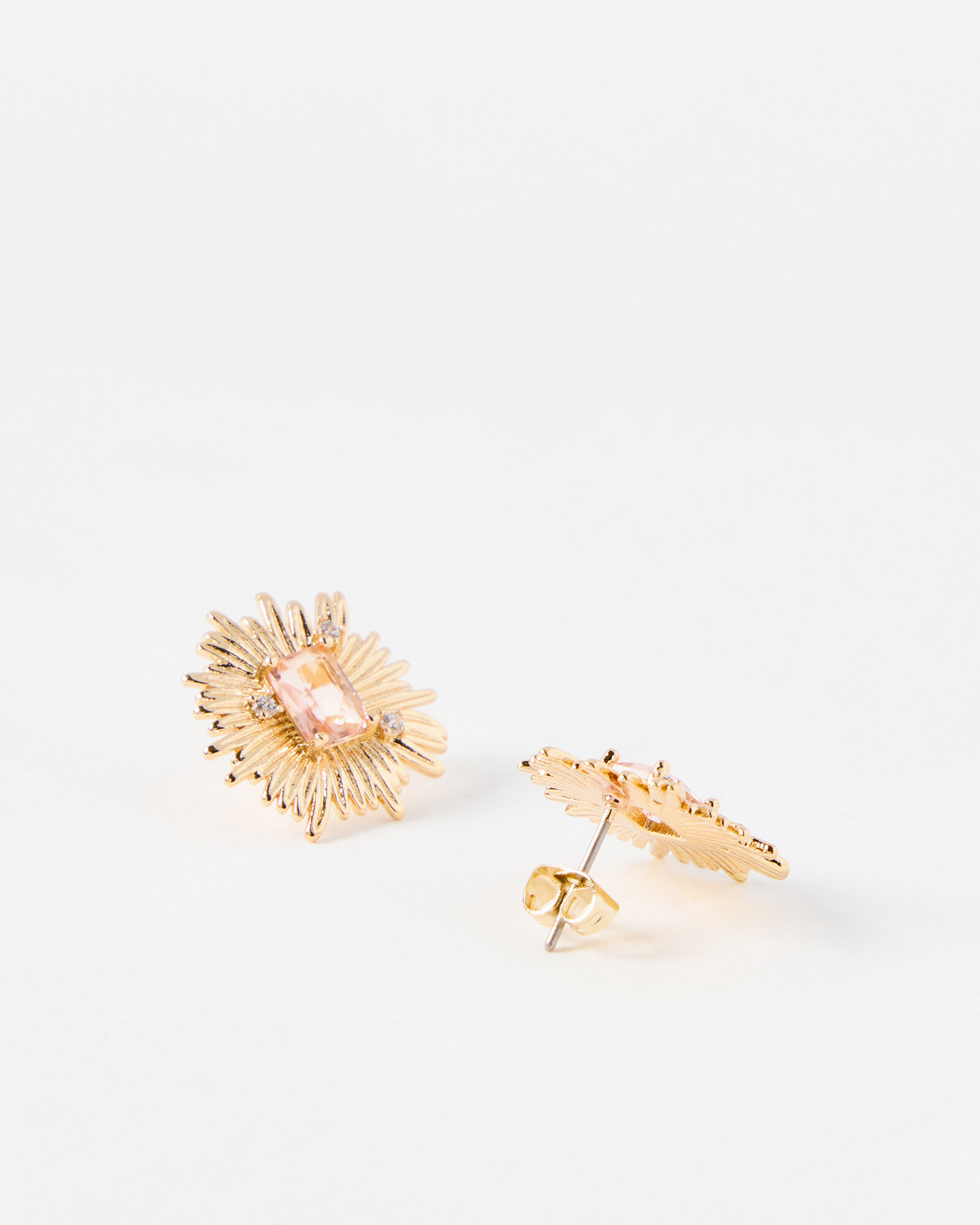 Kirby Sunburst Stone Inlay Stud Earrings Oliver Bonas