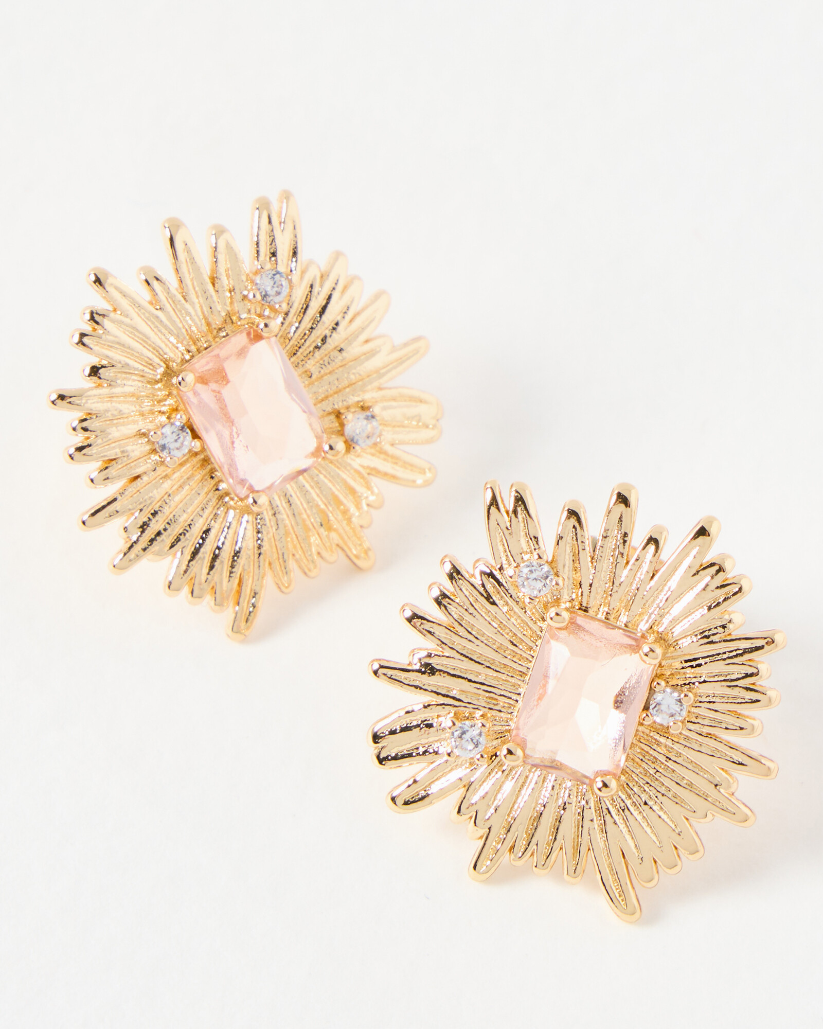 Kirby Sunburst Stone Inlay Stud Earrings Oliver Bonas