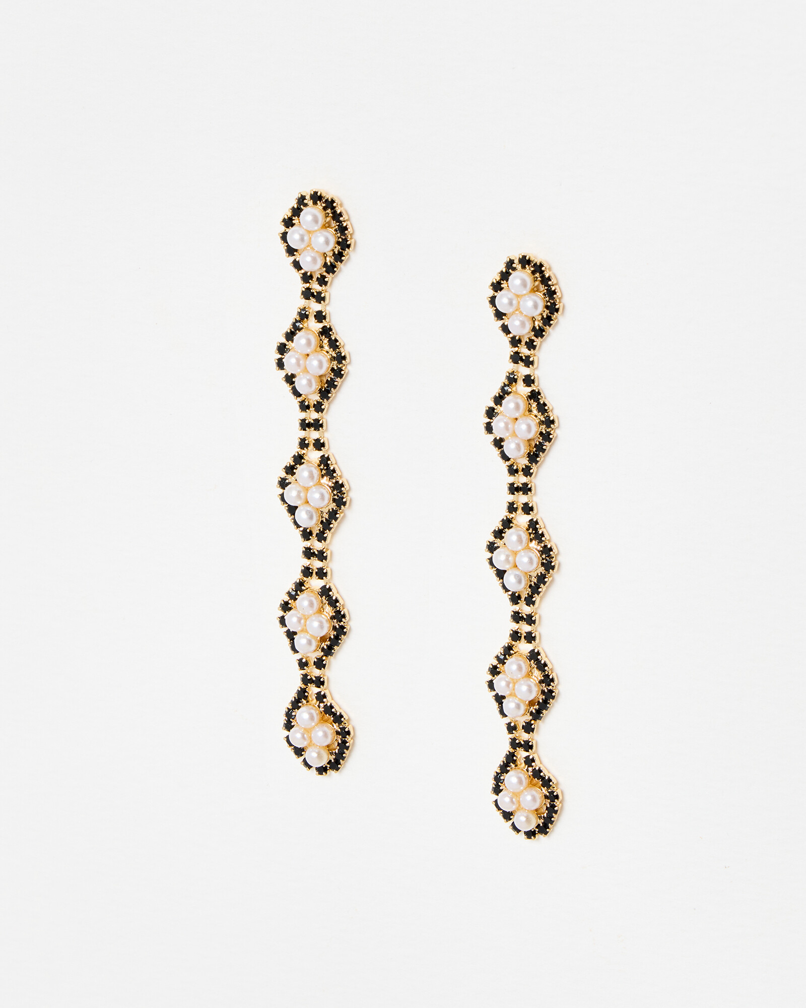 Iola Stone & Faux Pearl Detail Statement Earrings
