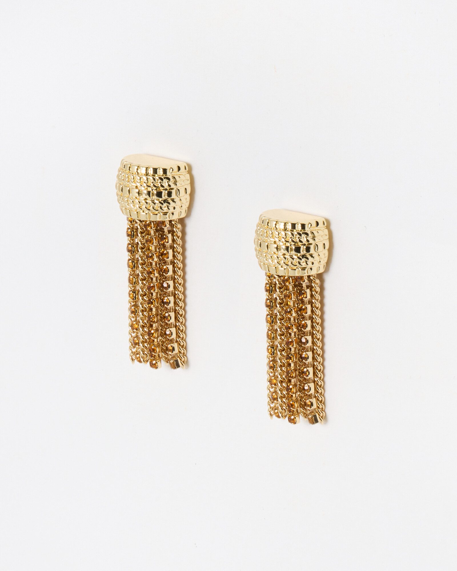 Honoka Stone & Chain Tassel Earrings