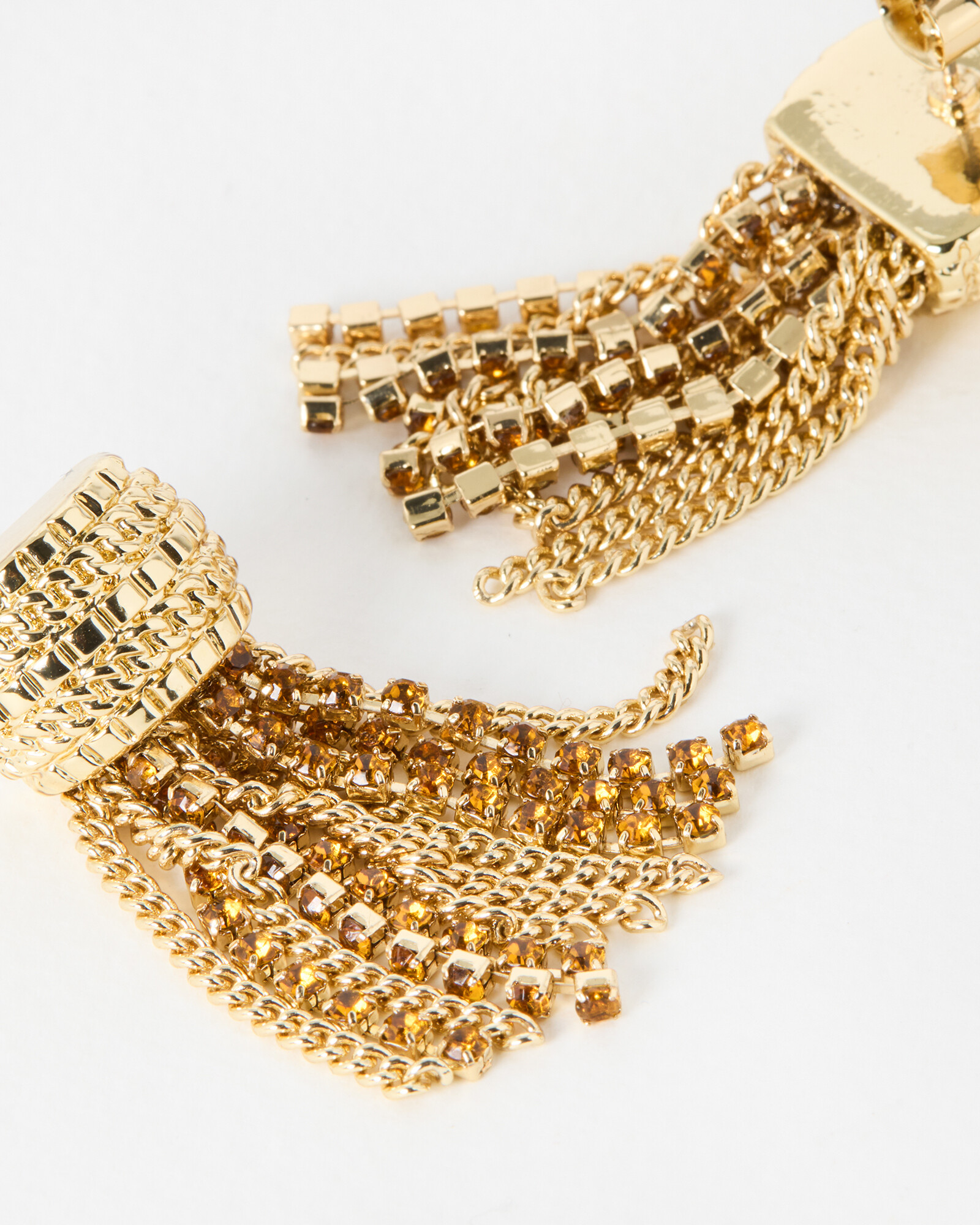 Honoka Stone & Chain Tassel Earrings