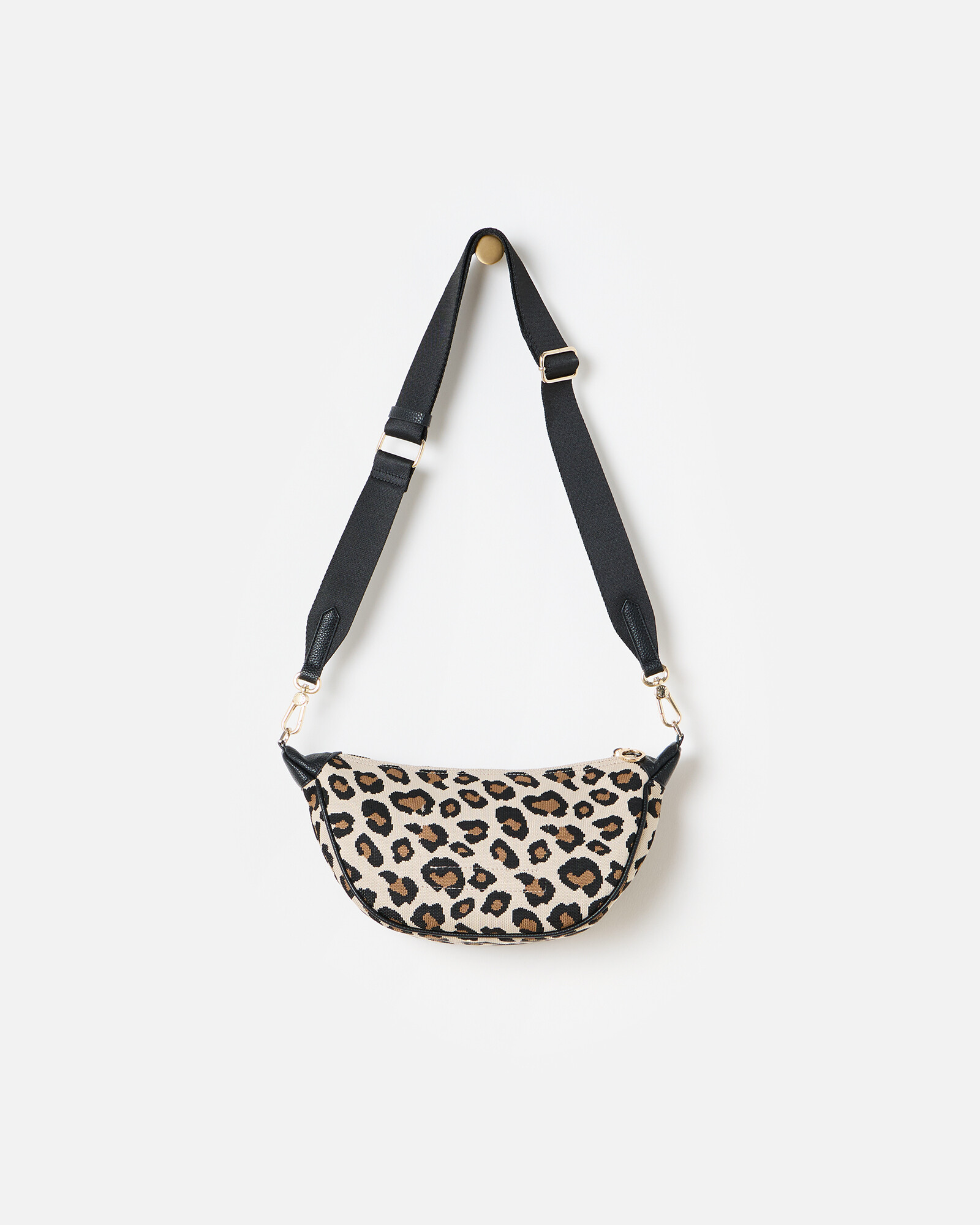 Leona Leopard-Print Buckle Armpit Bag
