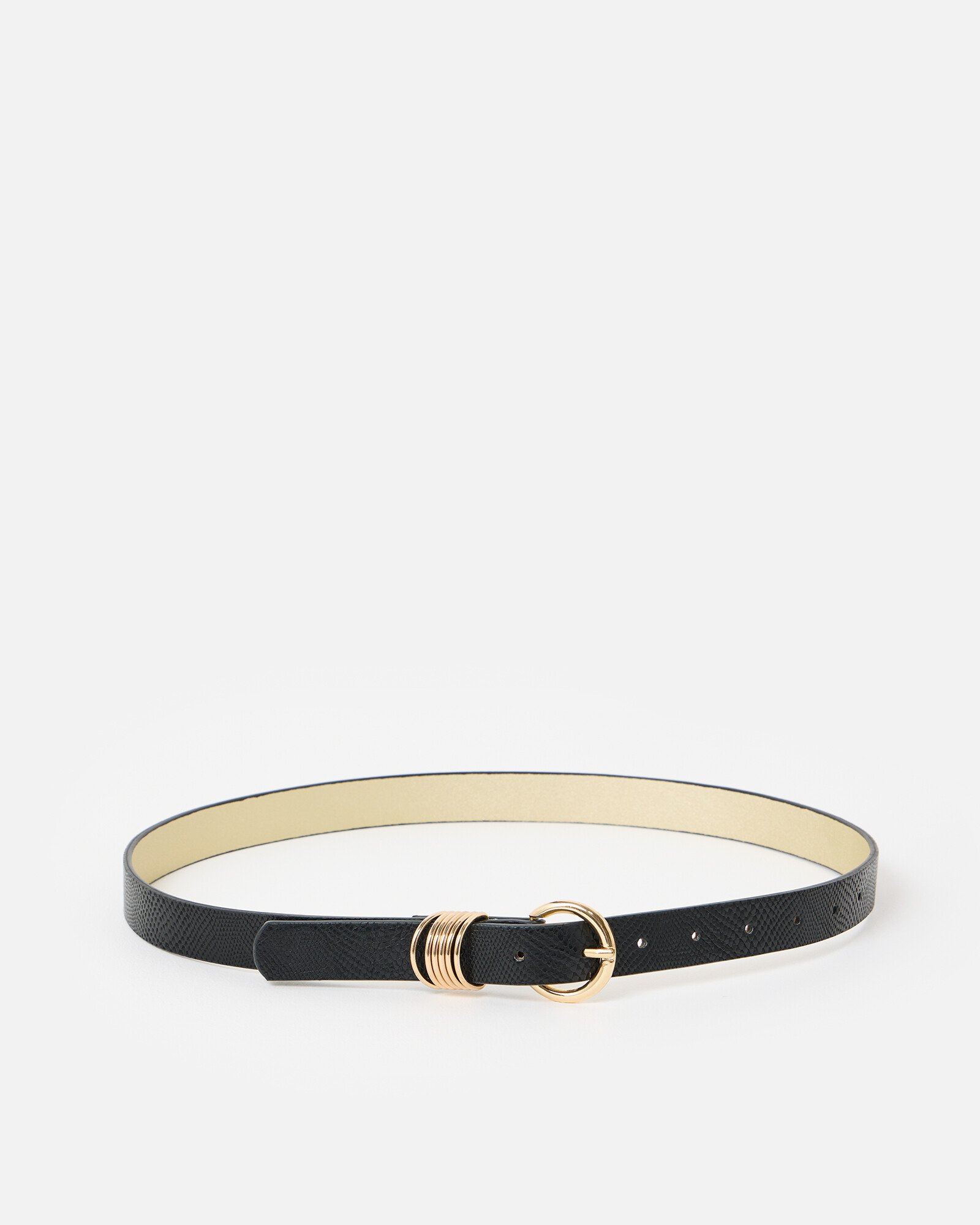 Black Faux Croc Jeans Belt | Oliver Bonas