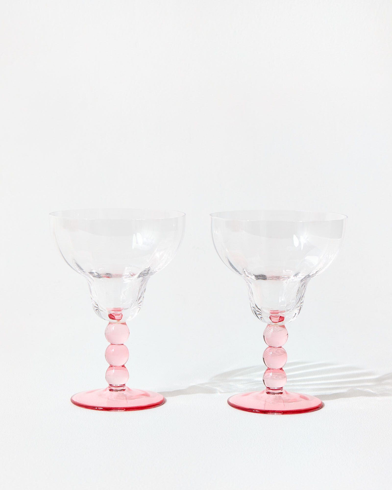 Bobbin Pink Margarita Glasses Set of Two