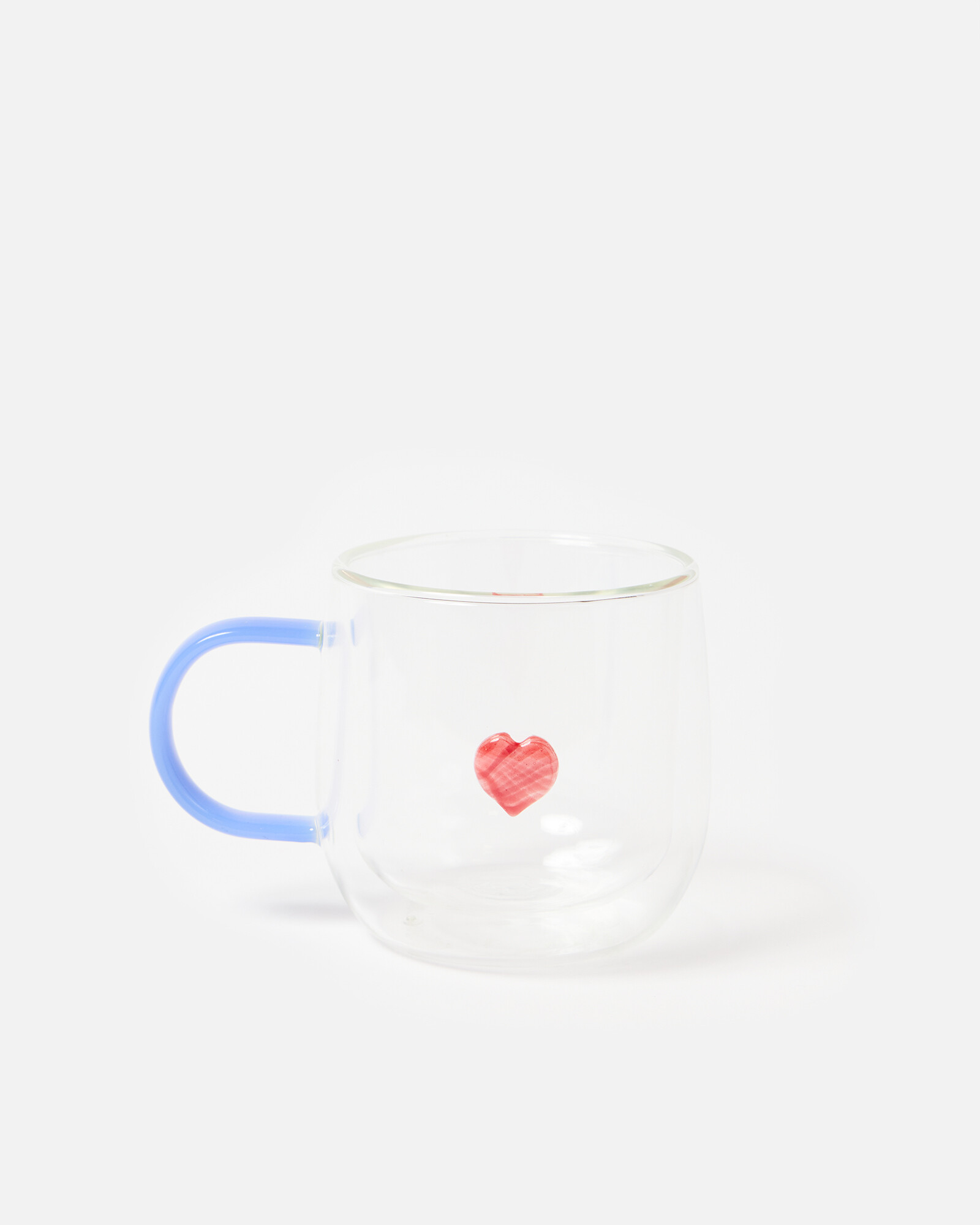 Clear Glass Heart Mug