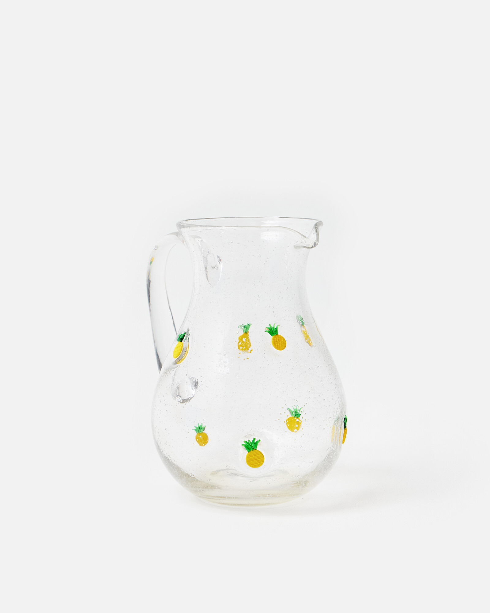 Pineapple Motif Clear Glass Jug