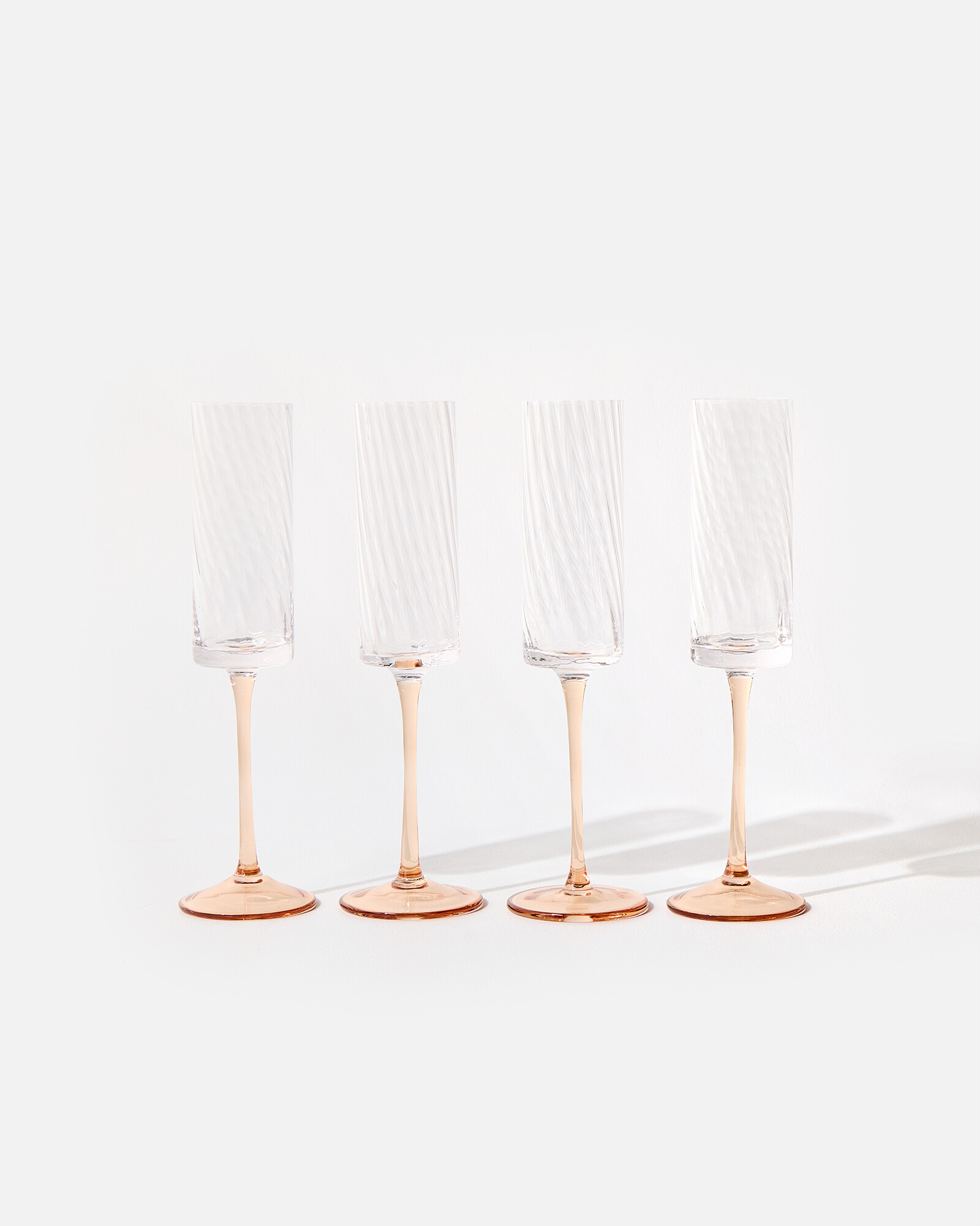 Amira Ribbed Champagne Flutes Set of Four