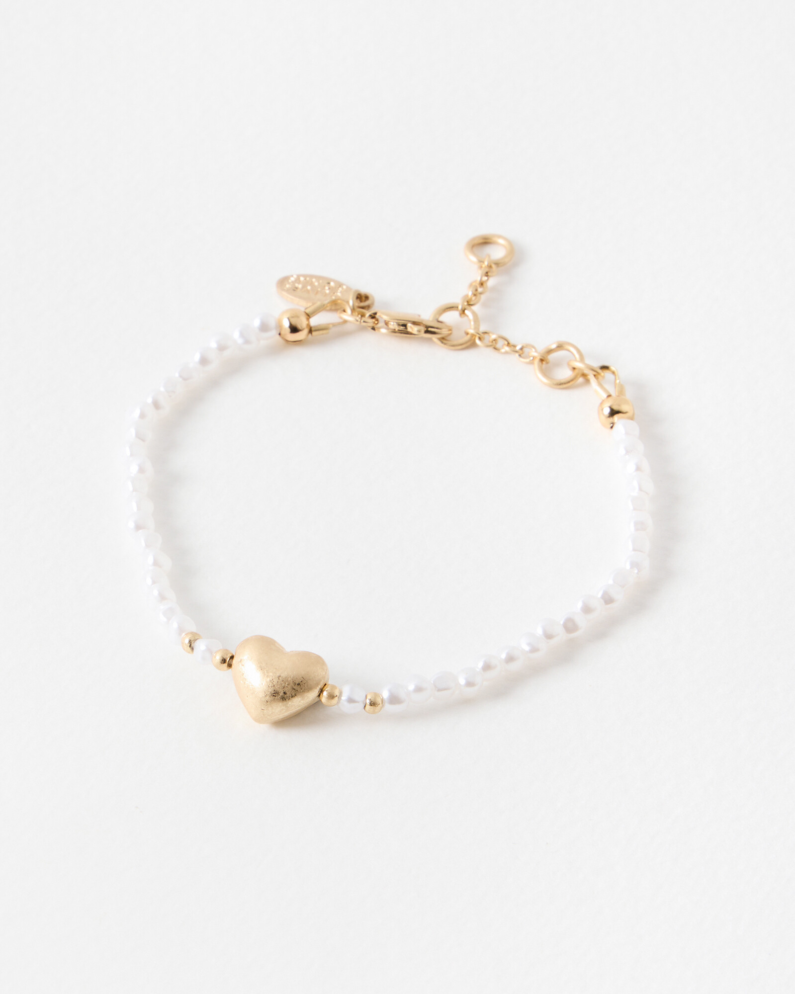 Eileen Mini Heart & Faux Pearl Bracelet