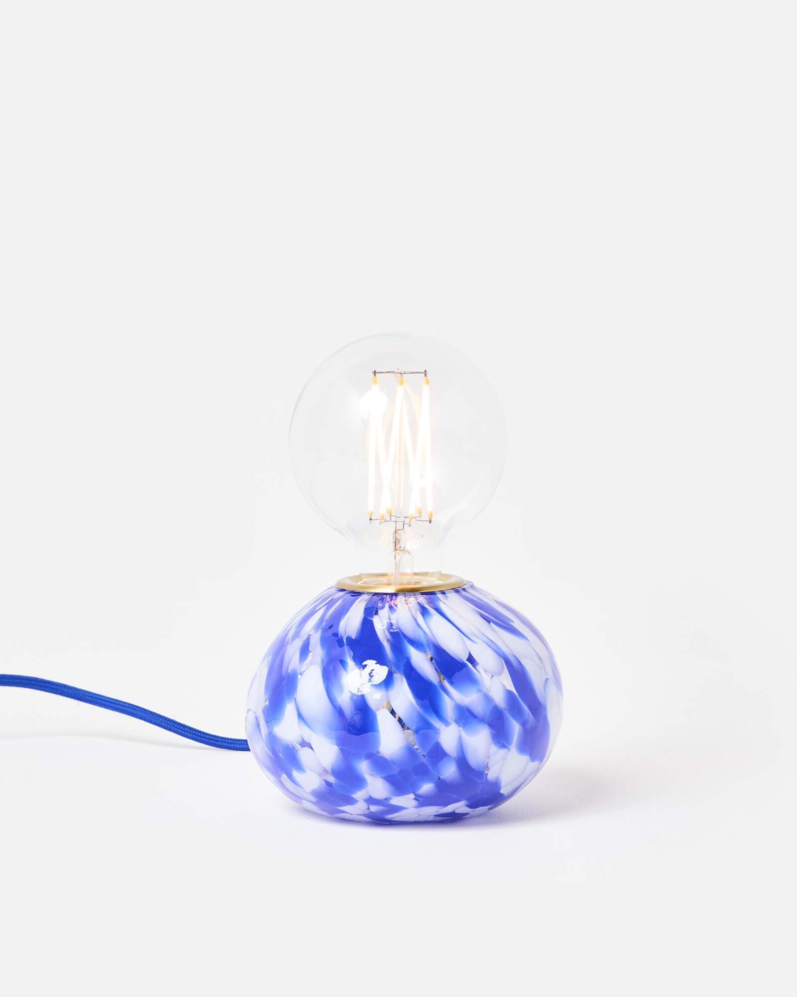 Pintar Blue Speckle Glass Desk & Table Lamp Base