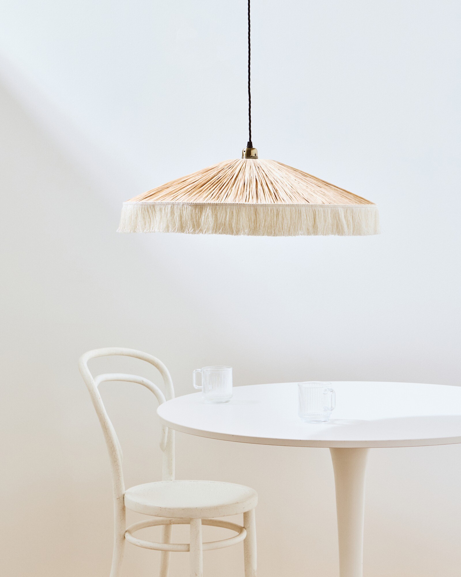 Celine Ecru Fringed Ceiling Lamp Shade Small