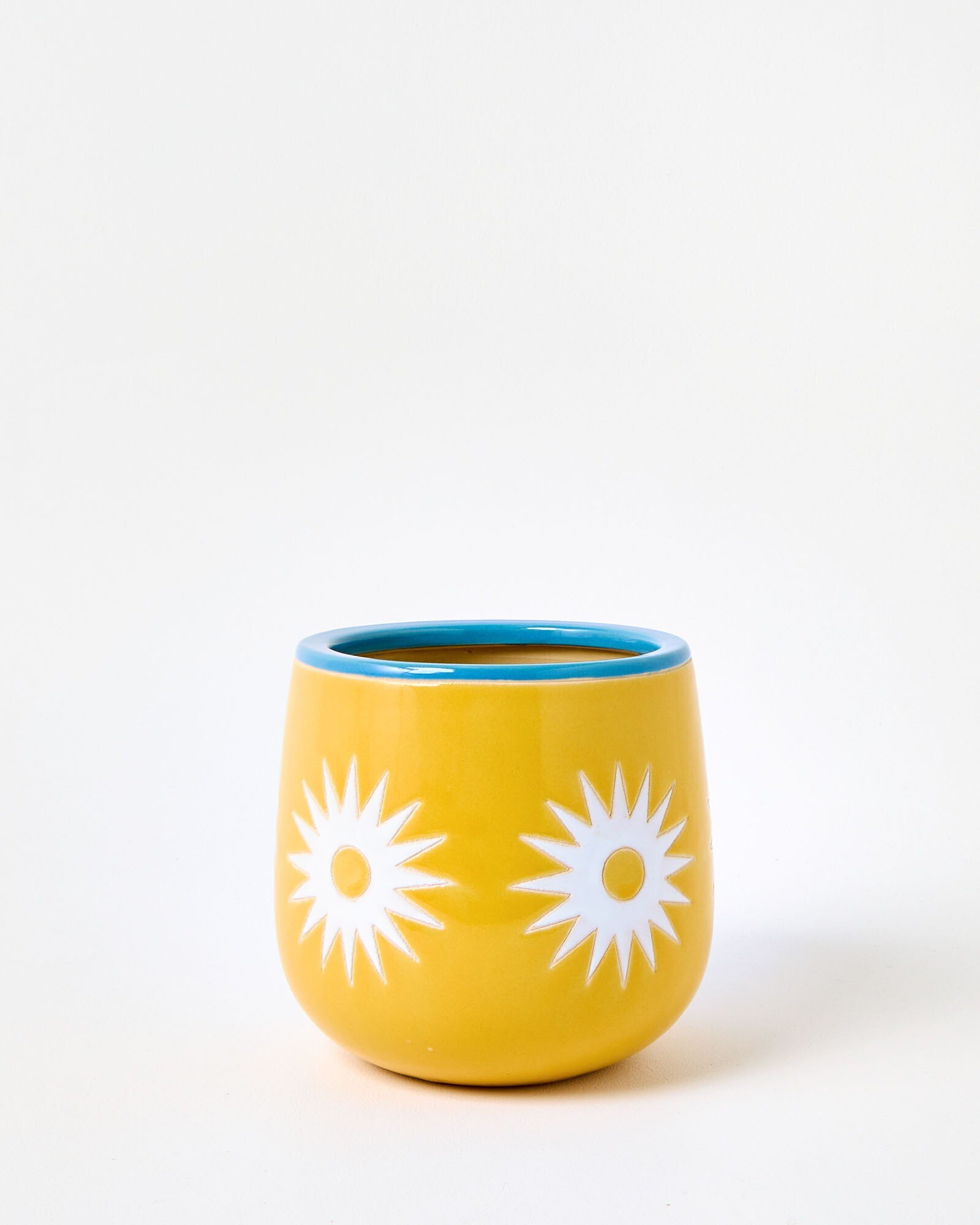 Sun Yellow Ceramic Plant Pot Medium