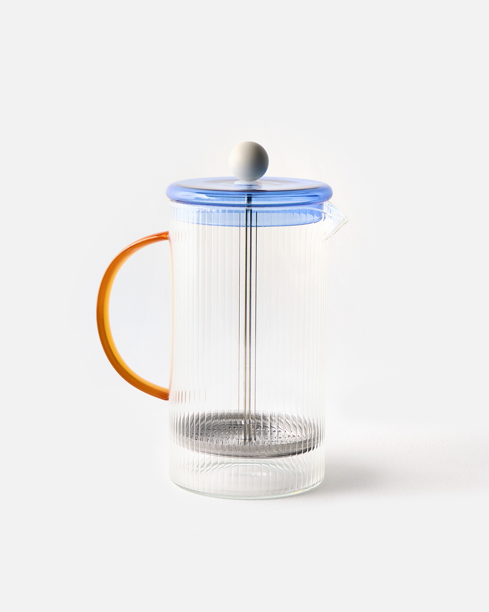 Ribbed Clear Glass Cafetiere