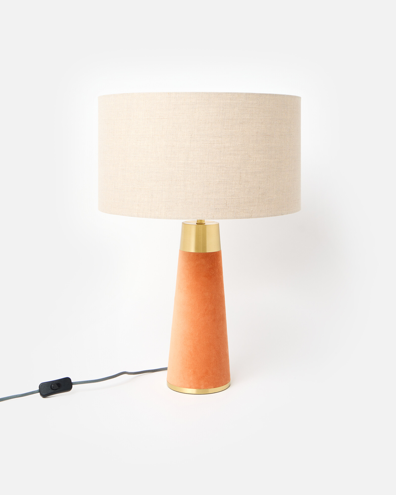 Ero Velvet Orange Table Lamp Tall