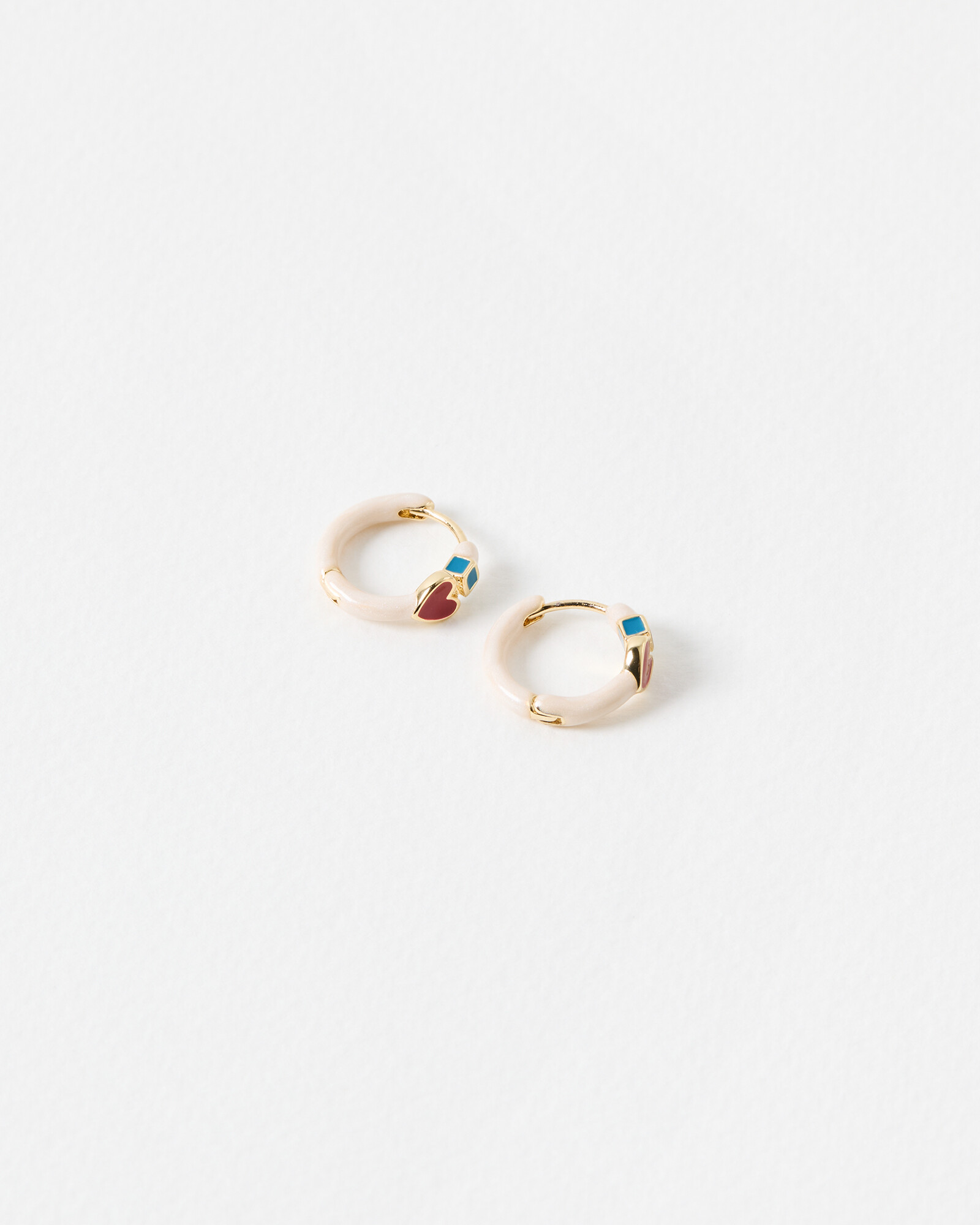 Ciara Mini Heart Enamel Huggie Earrings