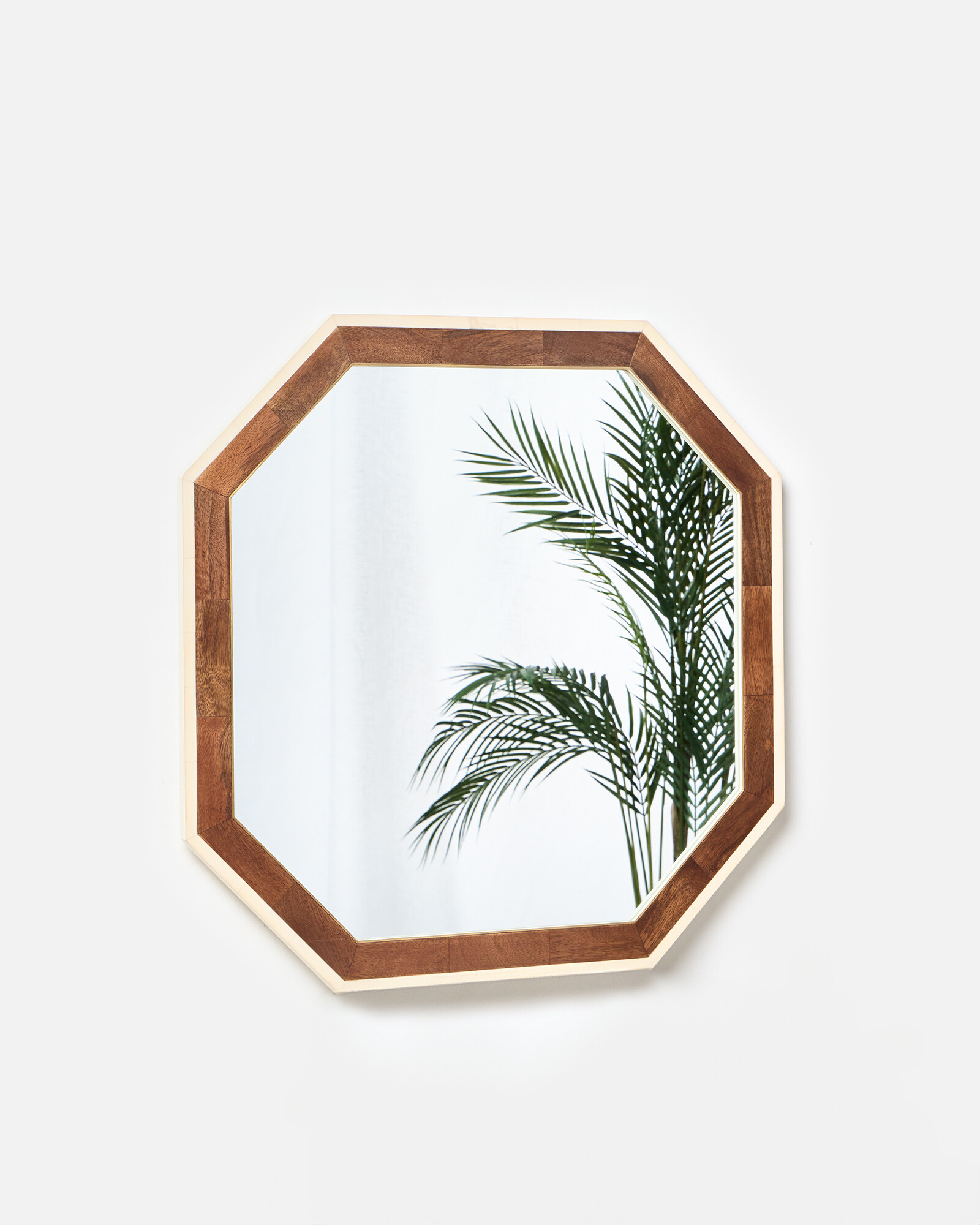 Menton Hexagonal Wood & Resin Wall Mirror