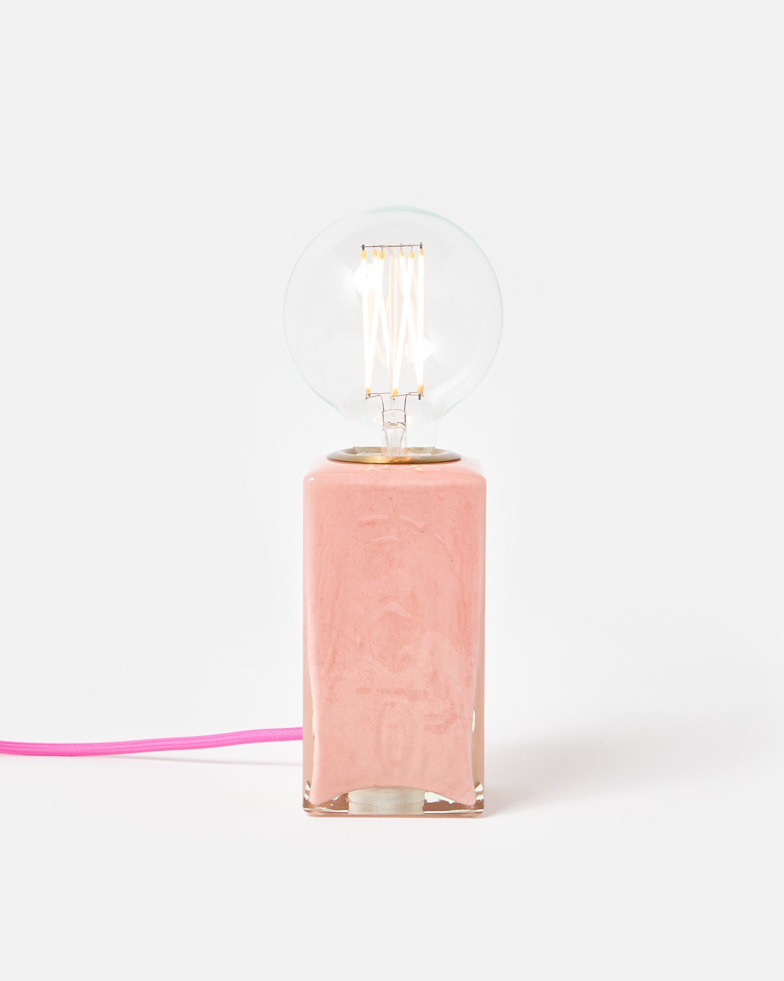 Alina Pink Glass Desk & Table Lamp Base