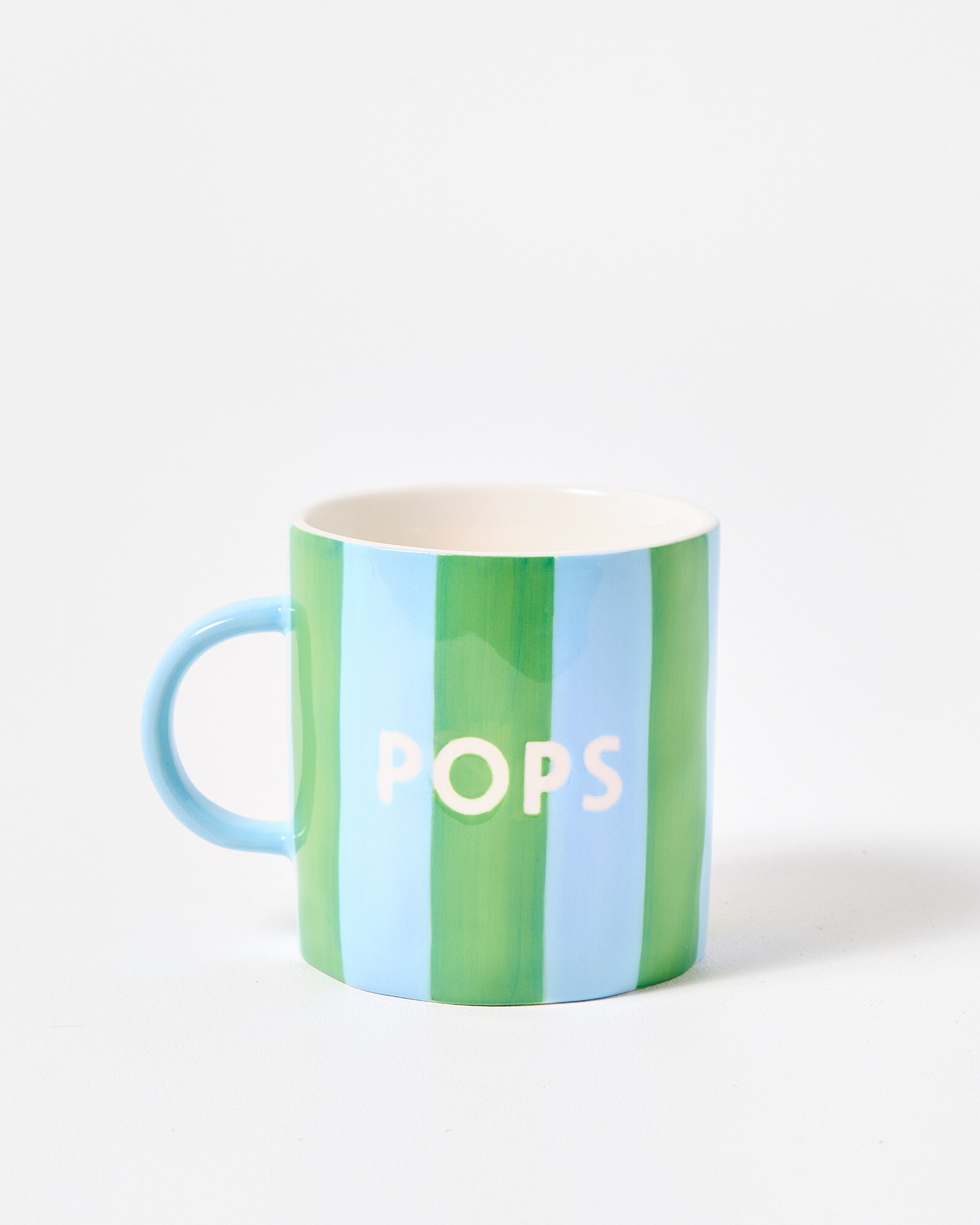 Pops Blue & Green Stripy Ceramic Mug