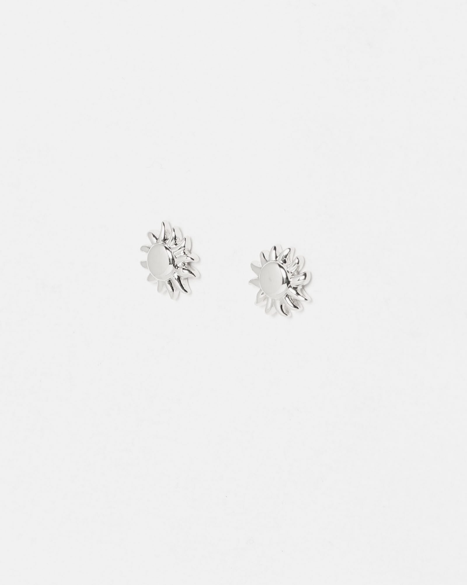 Elio Sterling Silver Sun Small Stud Earrings