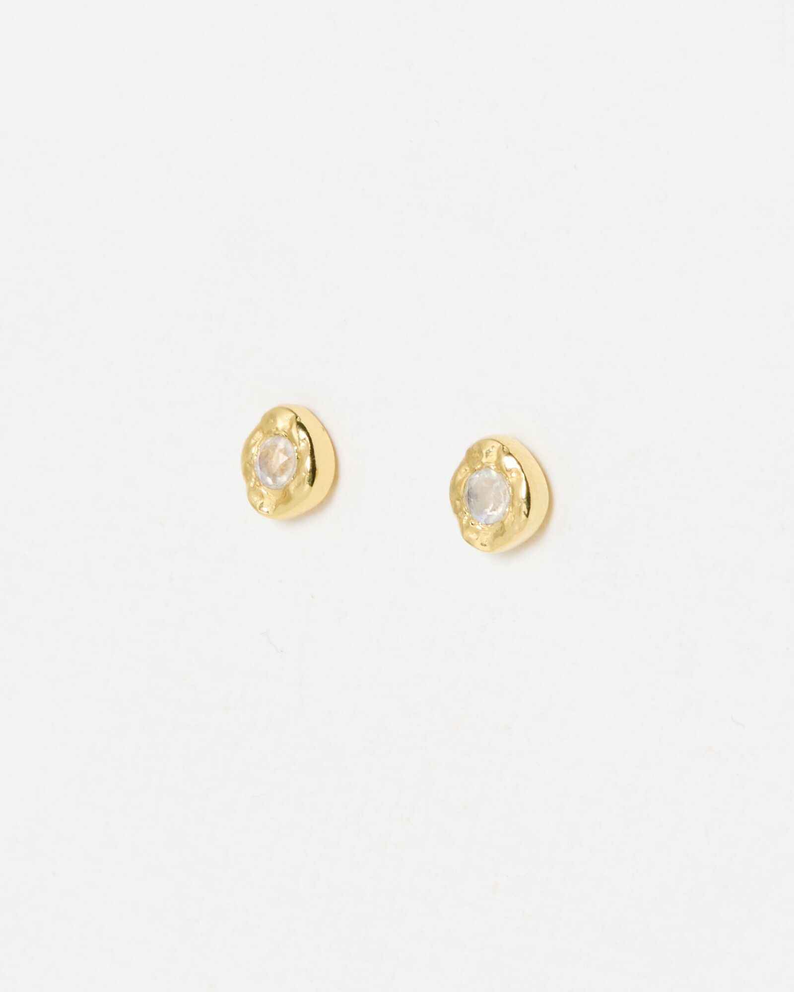 Isla Gold Plated Moonstone Stud Earrings