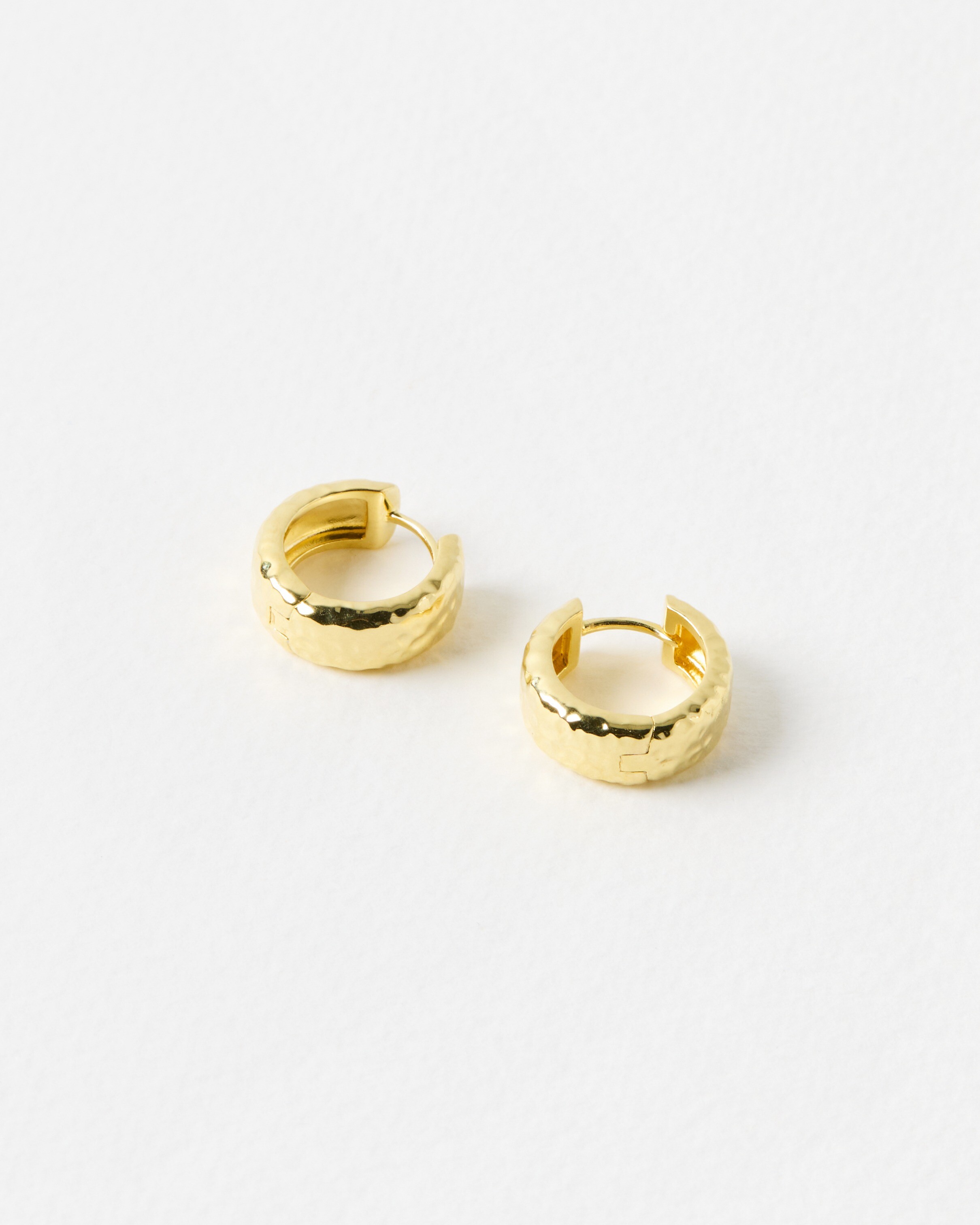 Dana Hammered Gold Plated Chunky Hoop Earrings