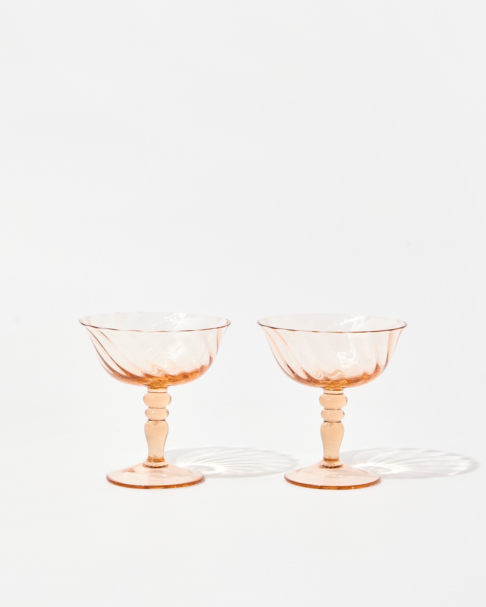 The Mia Pink Coupe Glasses Set of Two