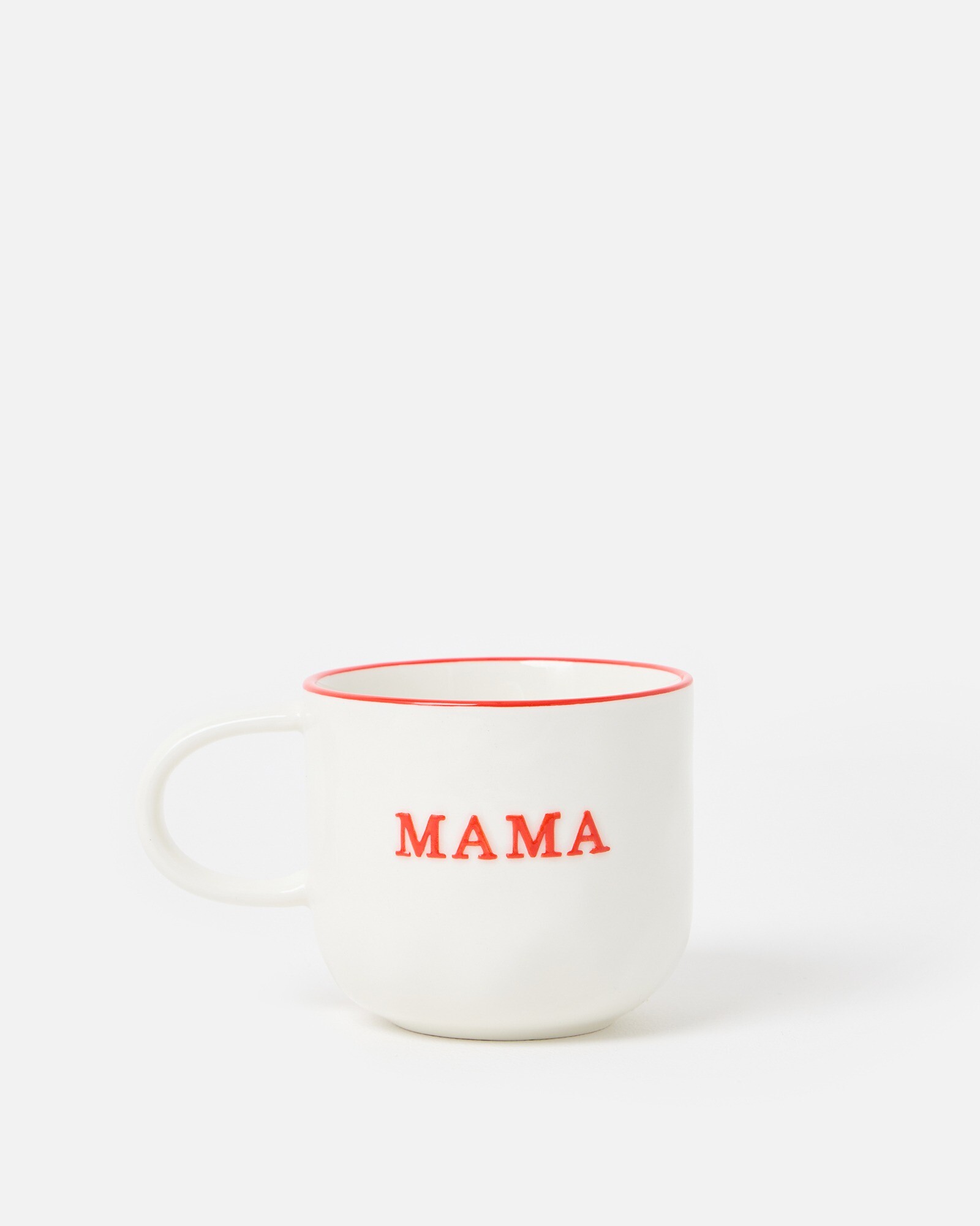 White Embossed Mama Mug