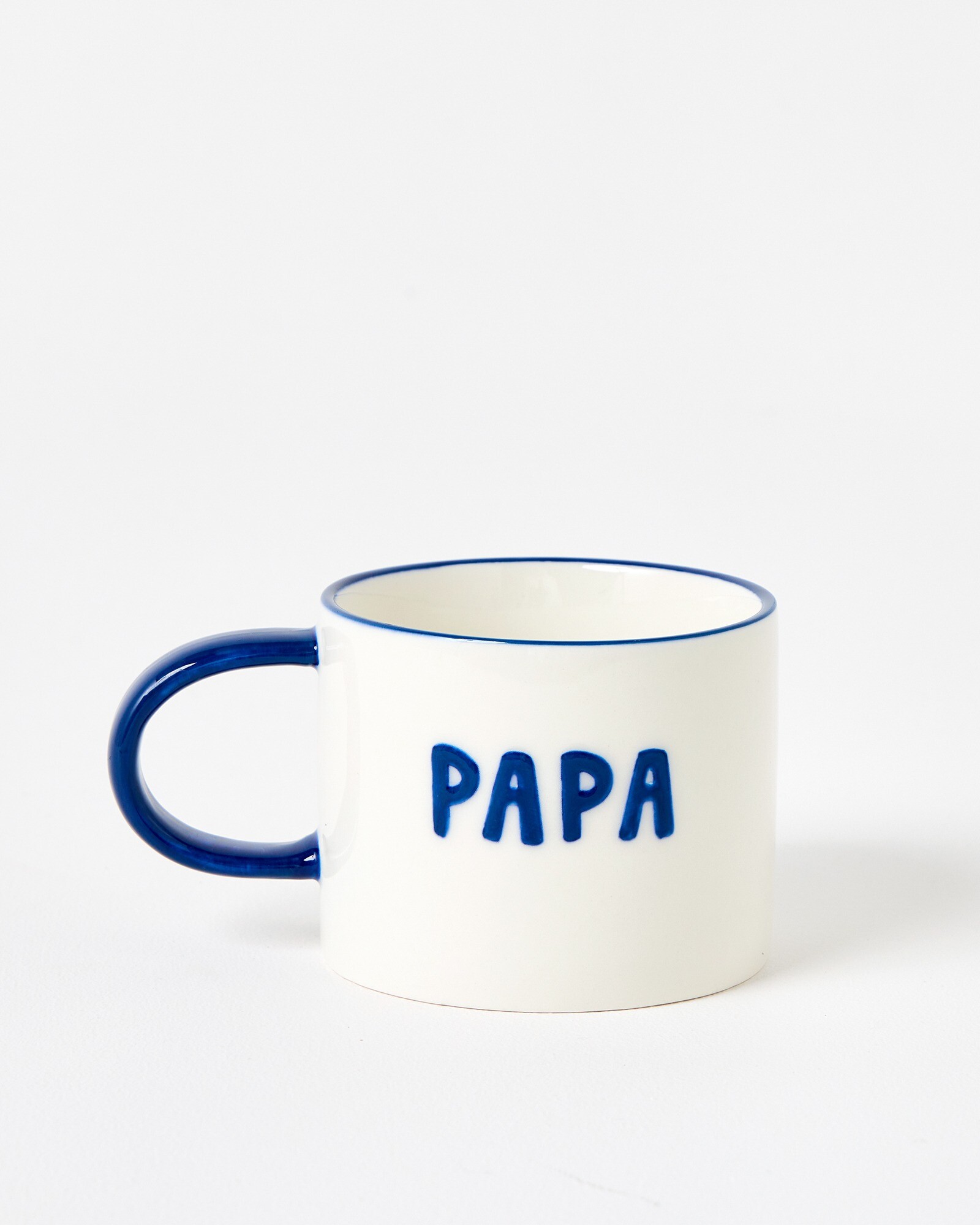 White Embossed Papa Mug