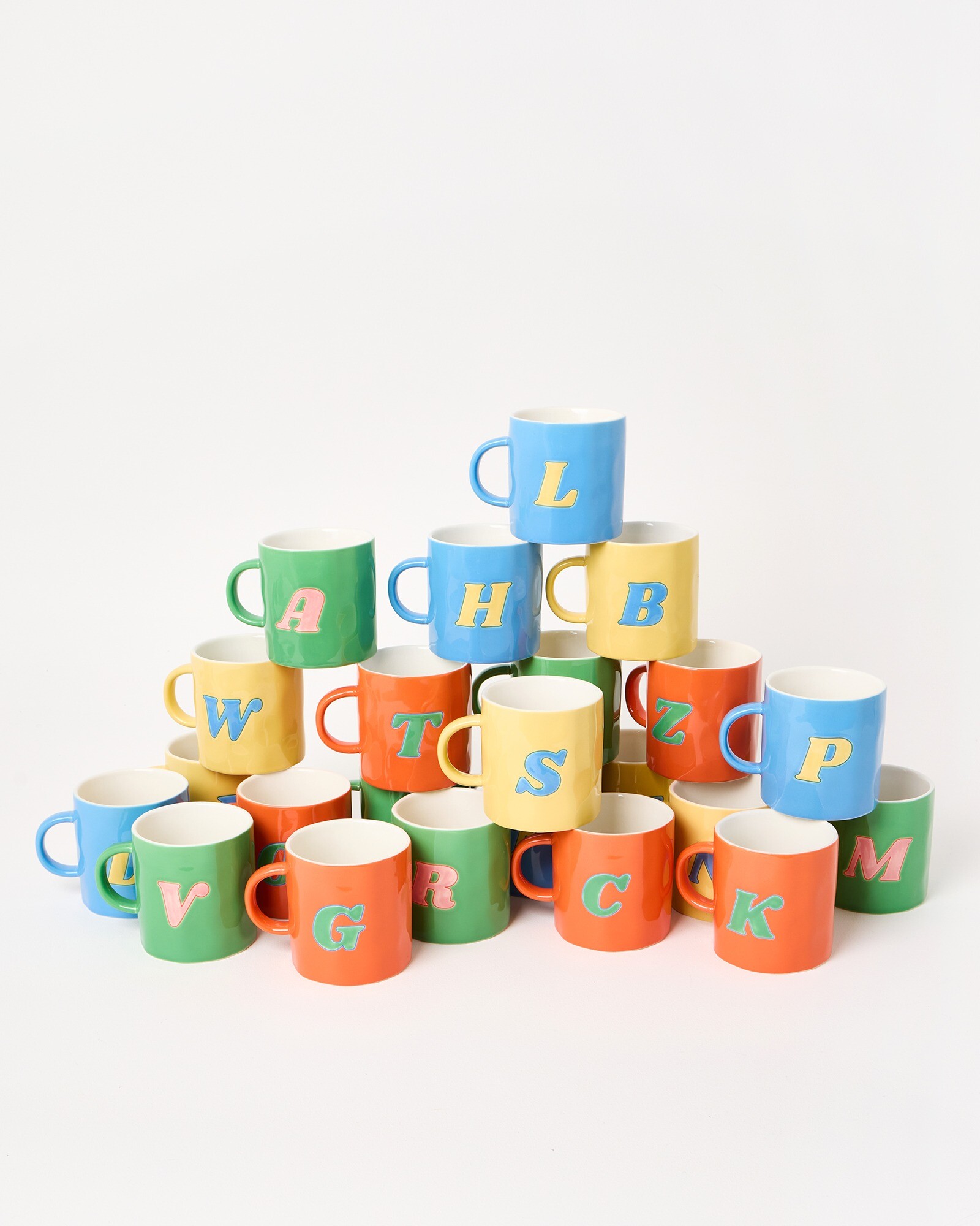 Ola Ceramic Alphabet Initial Mugs