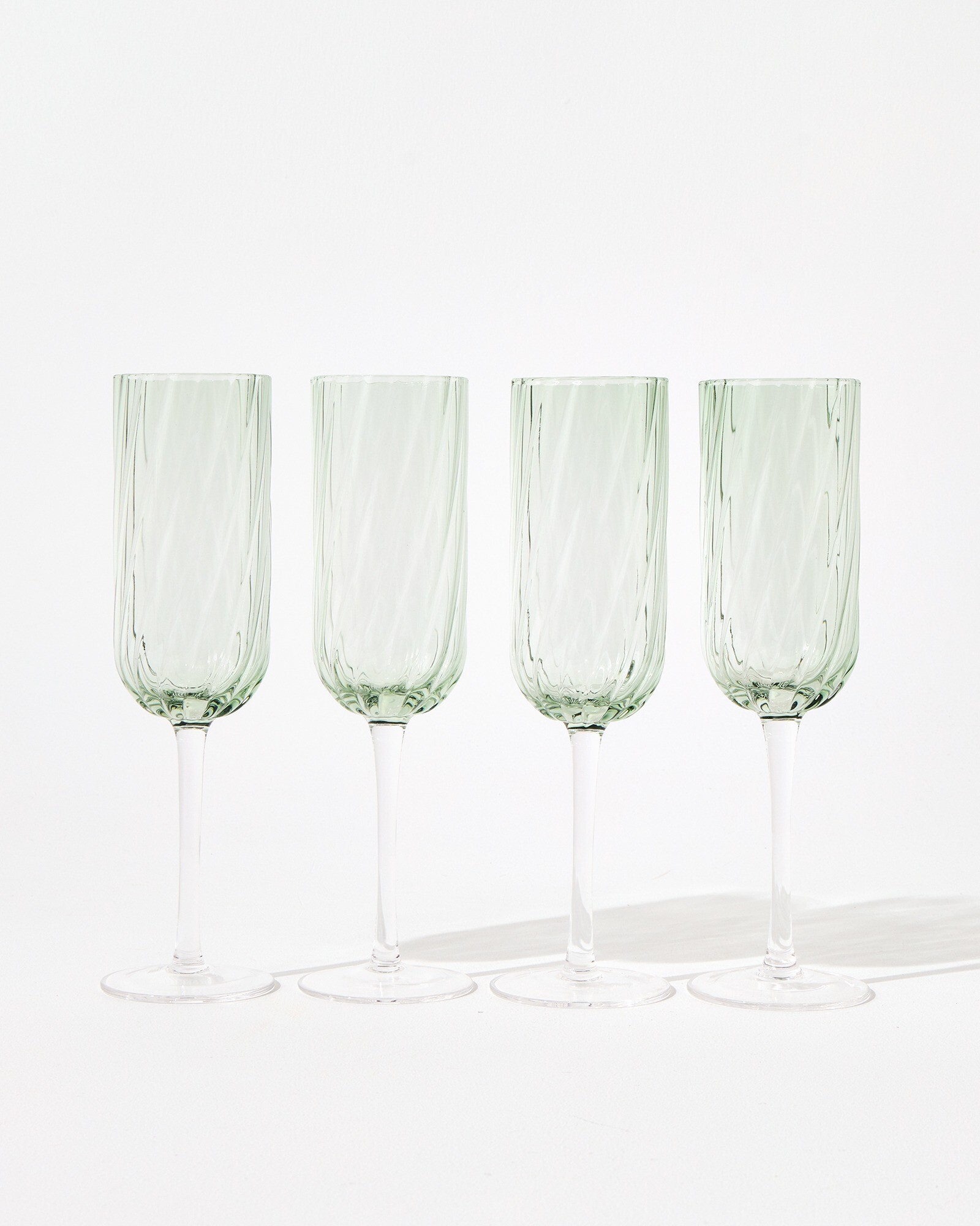 Elena Swirl Champagne Flutes Set of Four