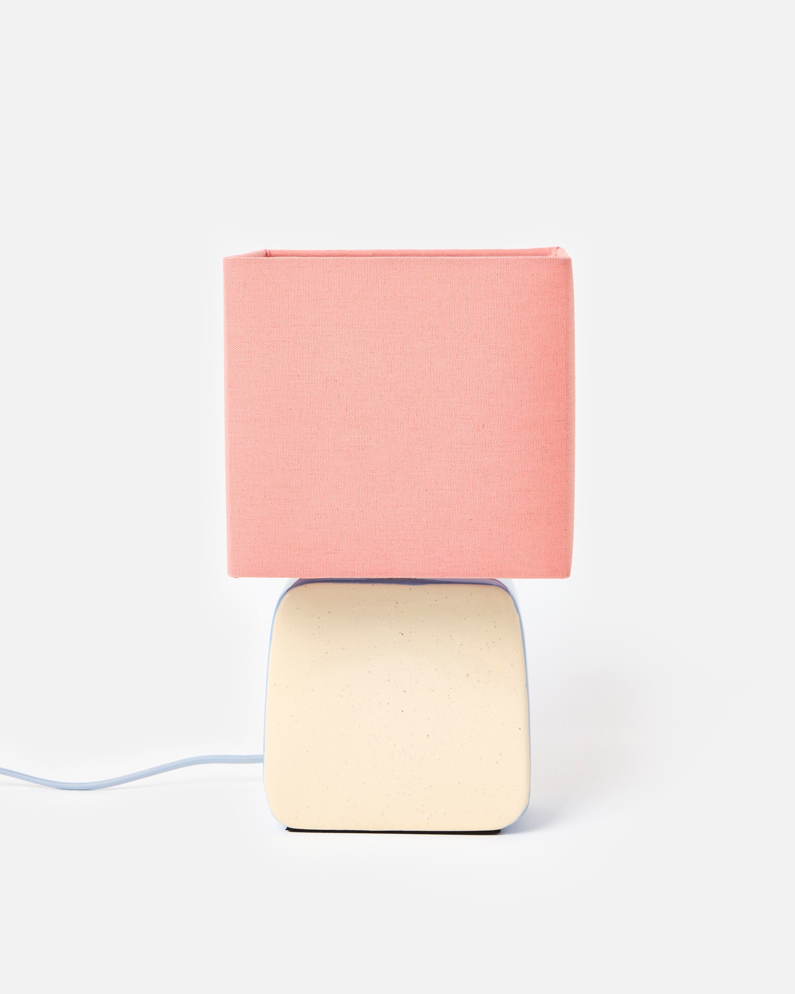 Mina Cream & Pink Colourblock Desk & Table Lamp