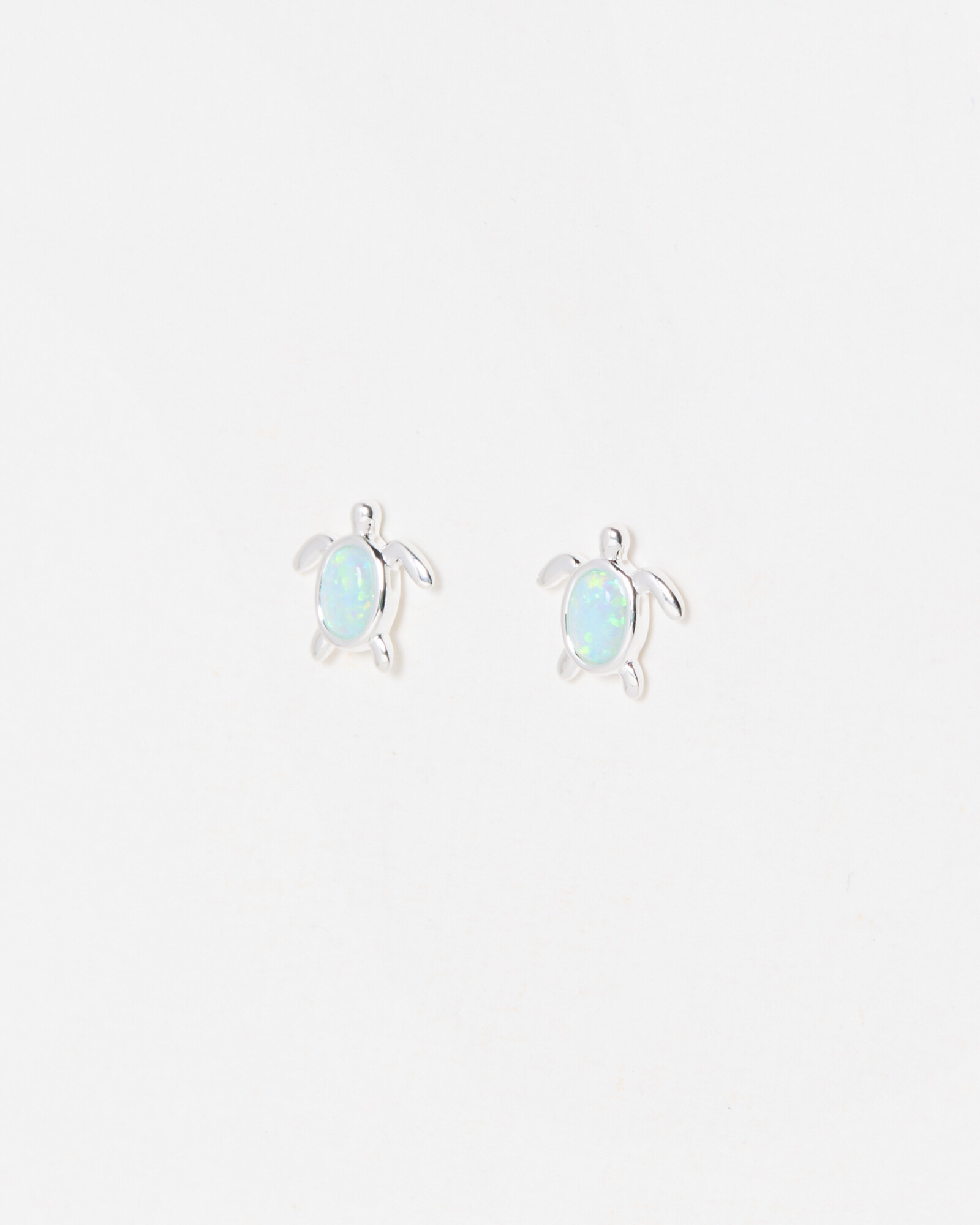 Terry Turtle Sterling Silver Opalite Stud Earrings
