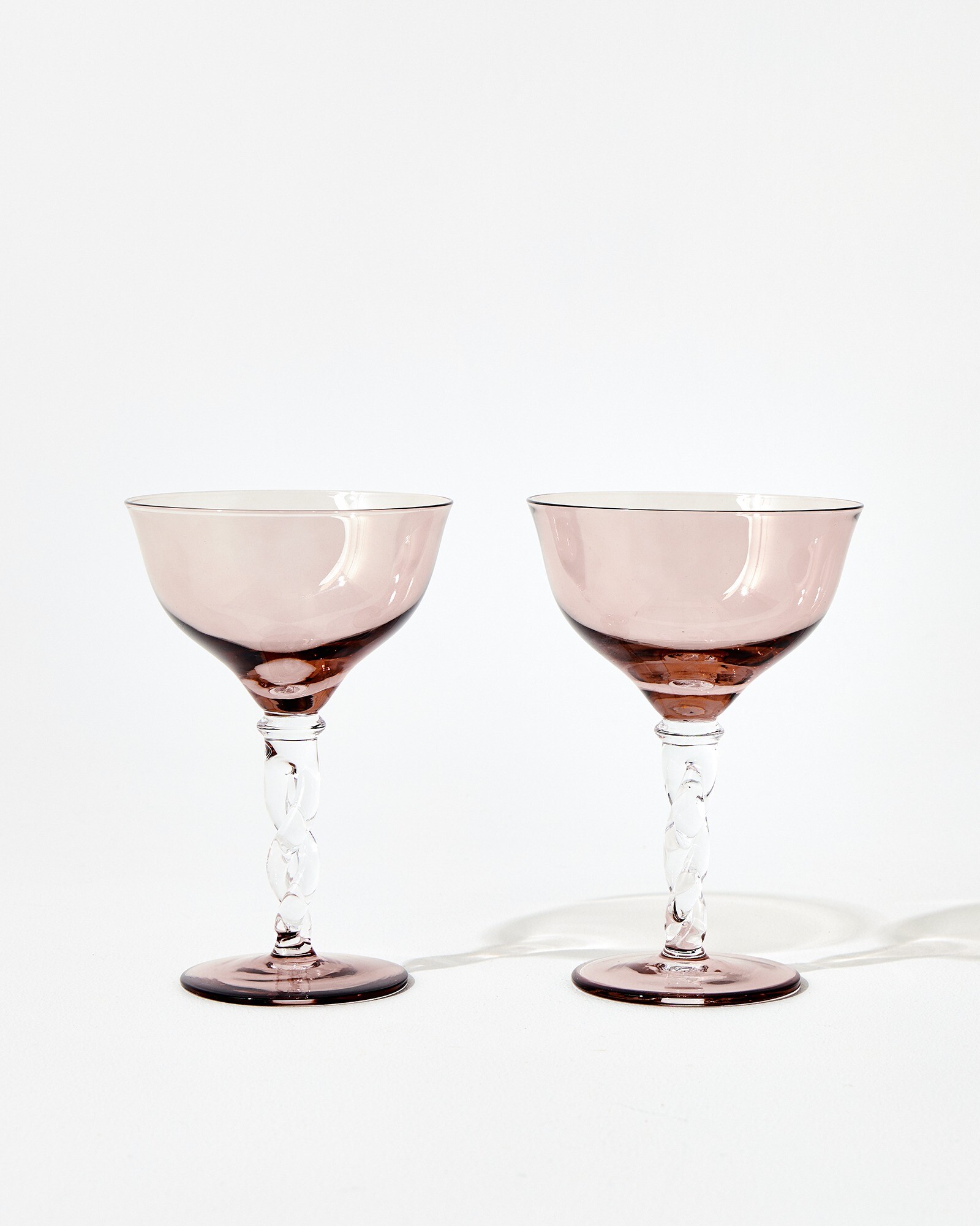 Bijou Pink Champagne Coupes Set of Two