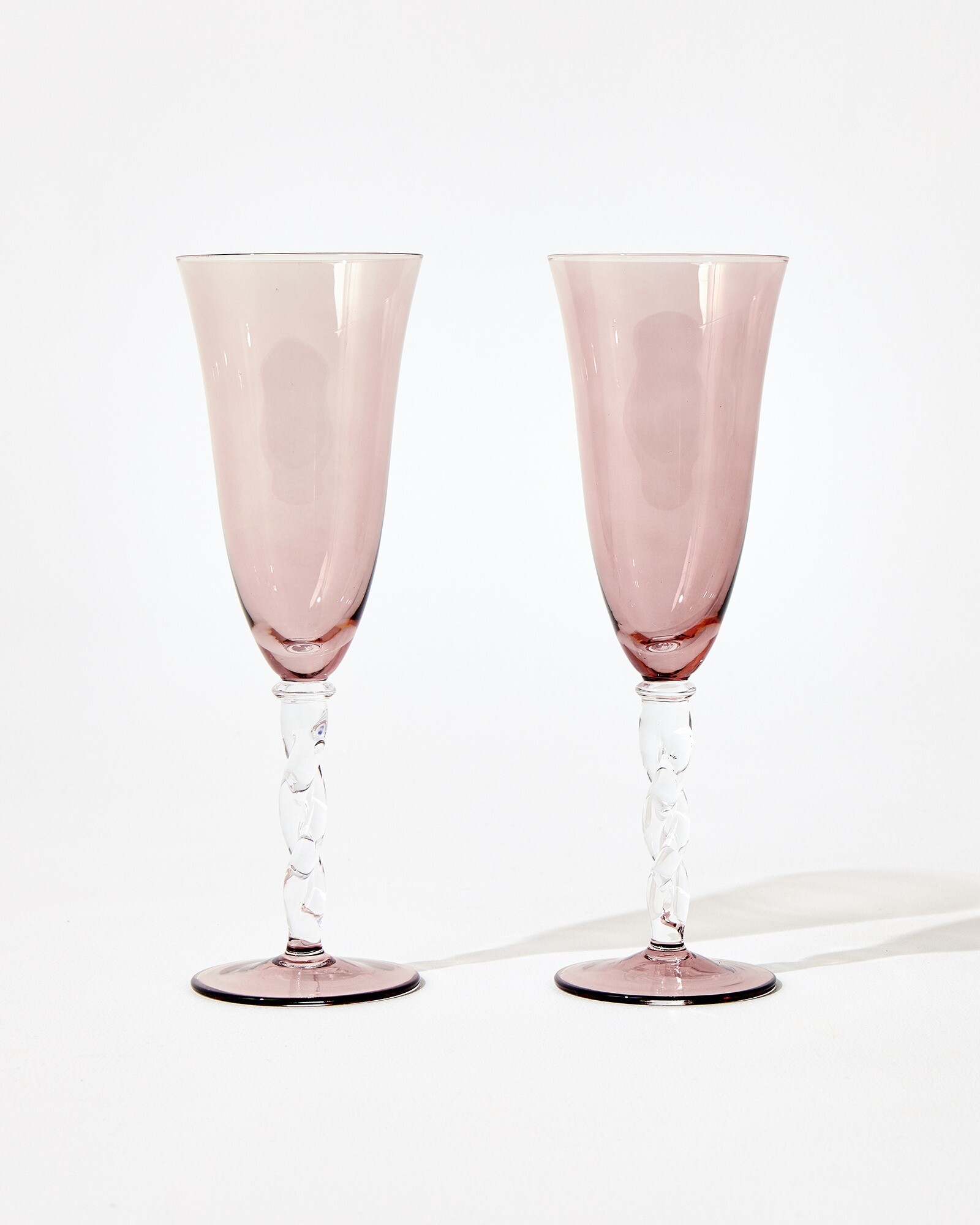 Bijou Pink Champagne Flutes Set of Two