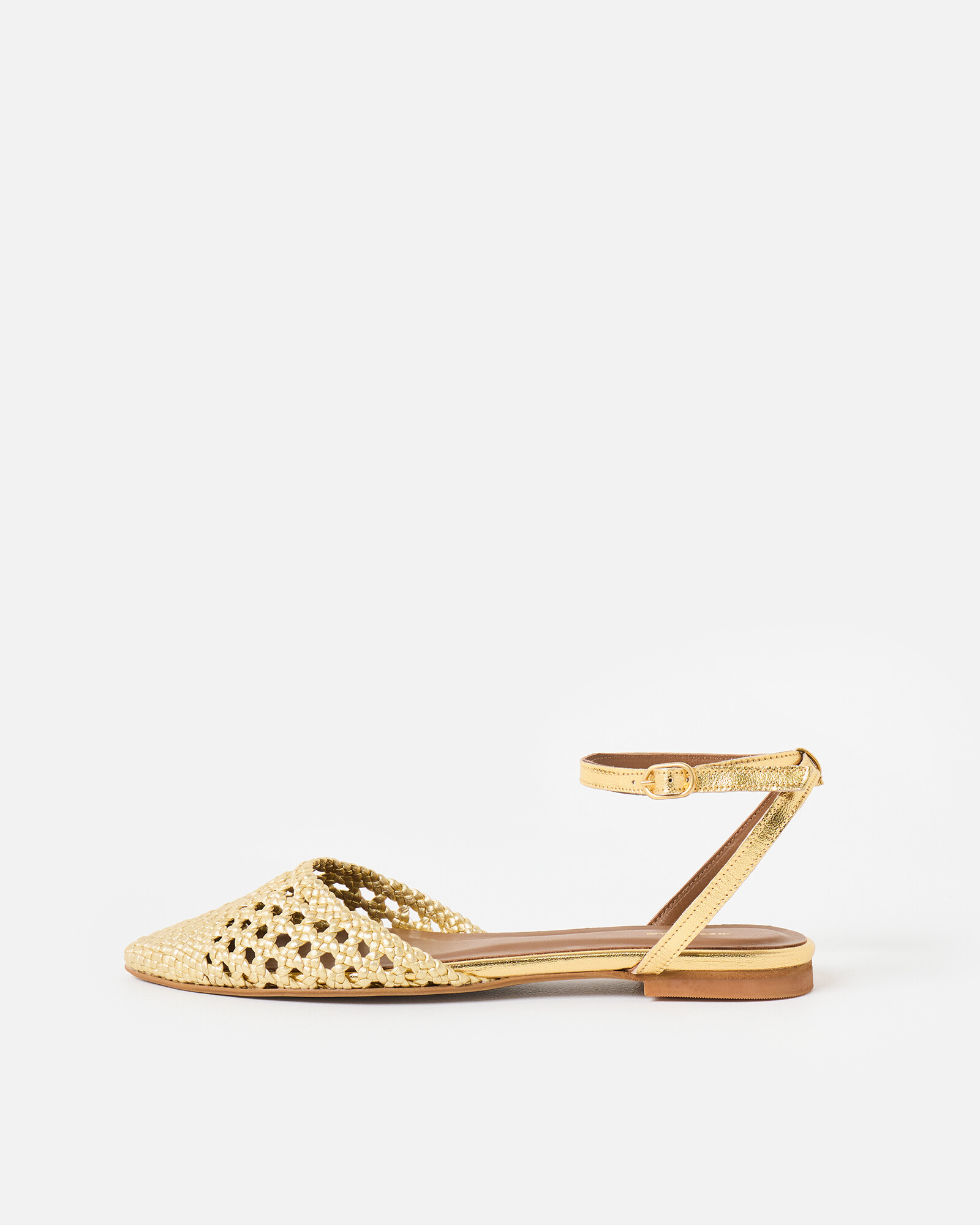 Anonymous Copenhagen Senara 10 Braided Gold Metallic Sandals