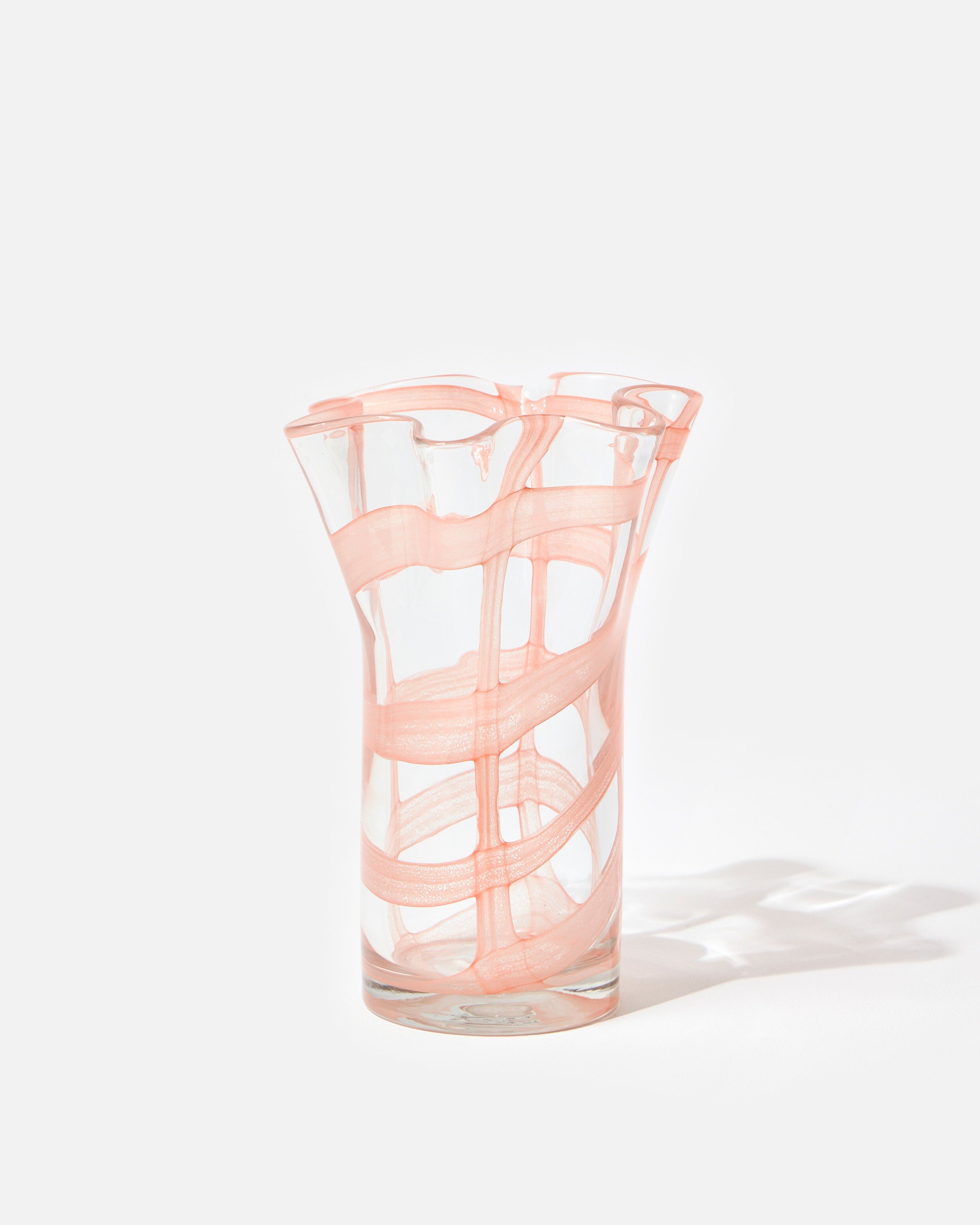 Bolero Pink Spiral Clear Glass Vase | Oliver Bonas