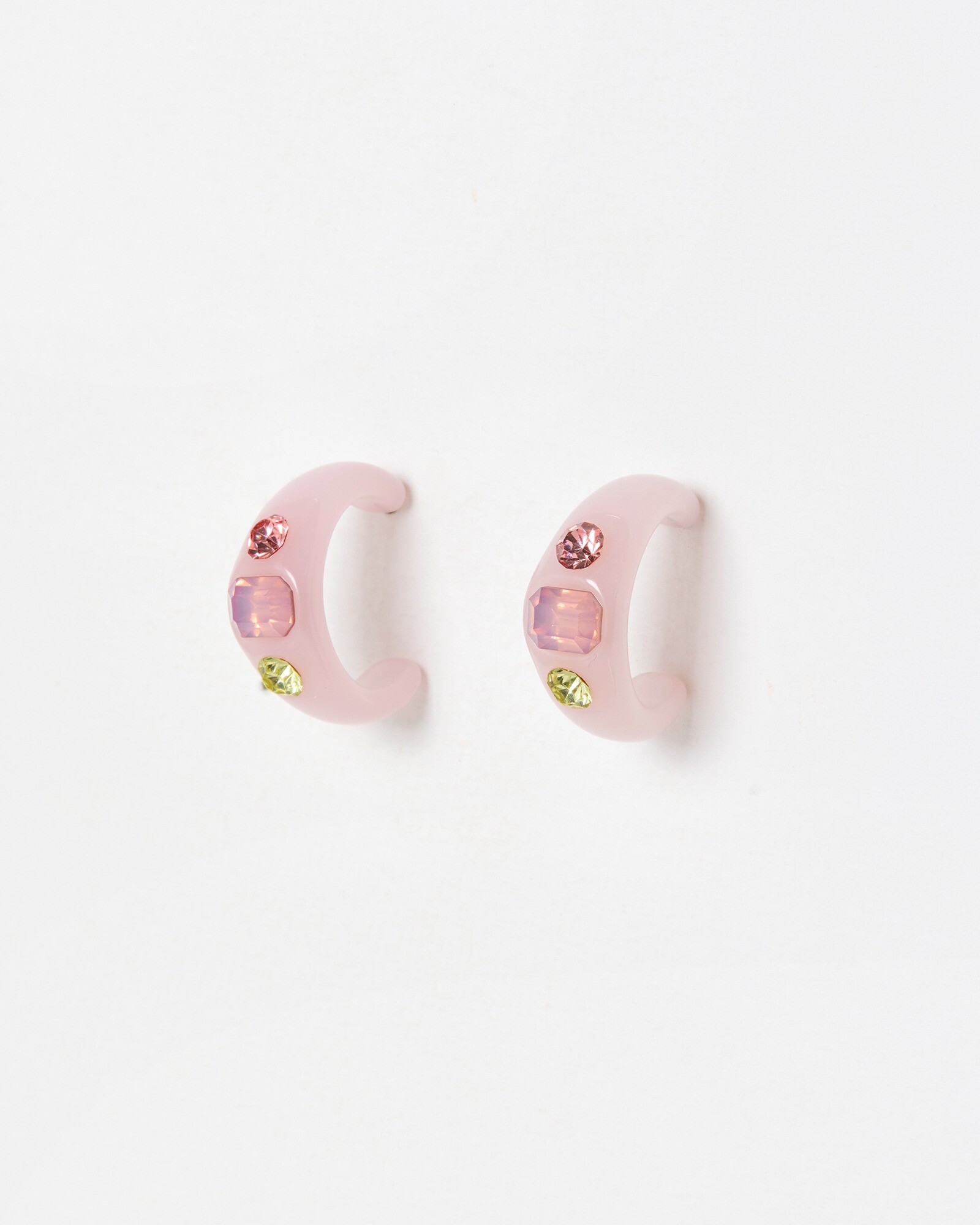 Jeanine Light Pink Chunky Hoop Earrings