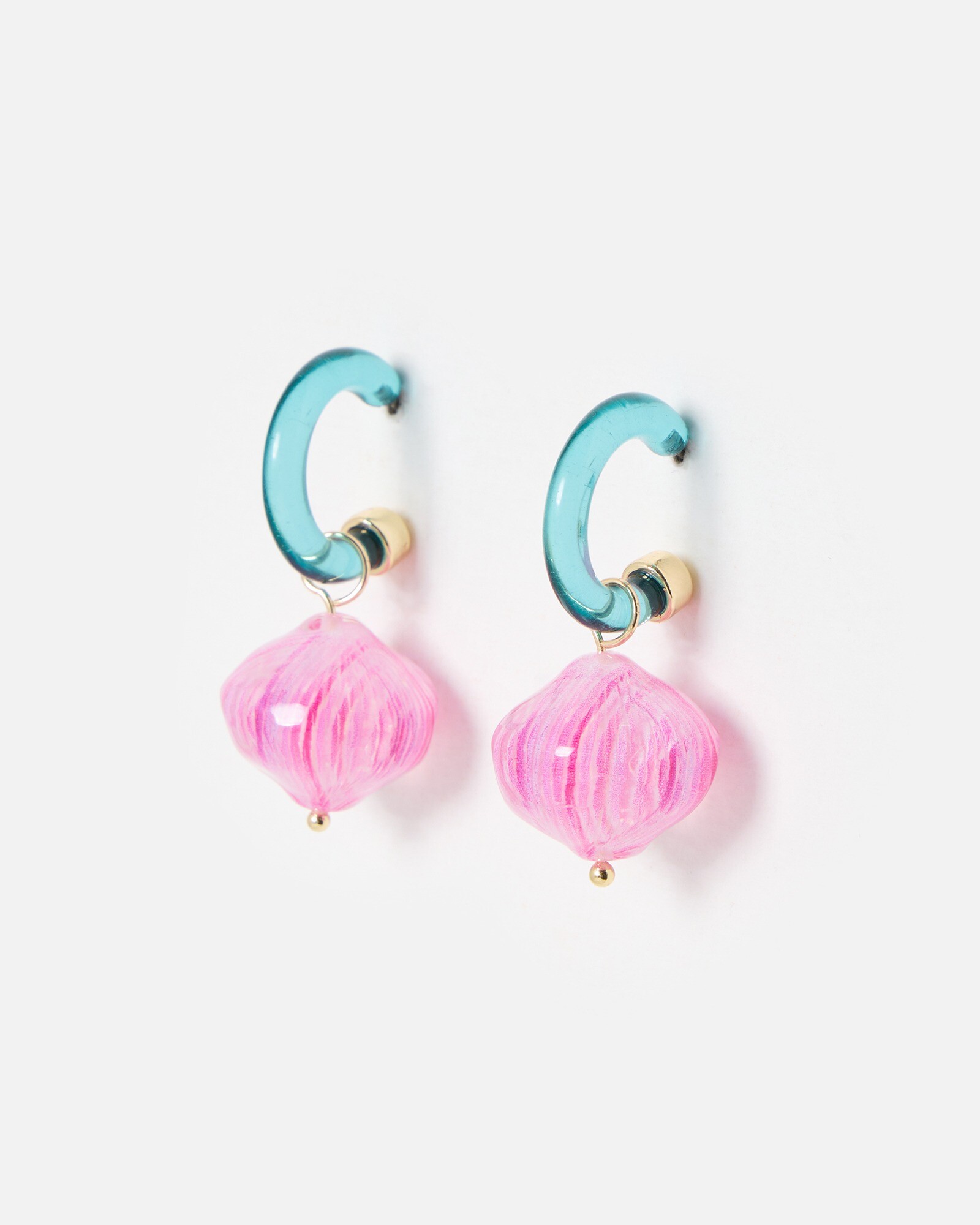 Sammy Blue & Pink Resin Statement Earrings