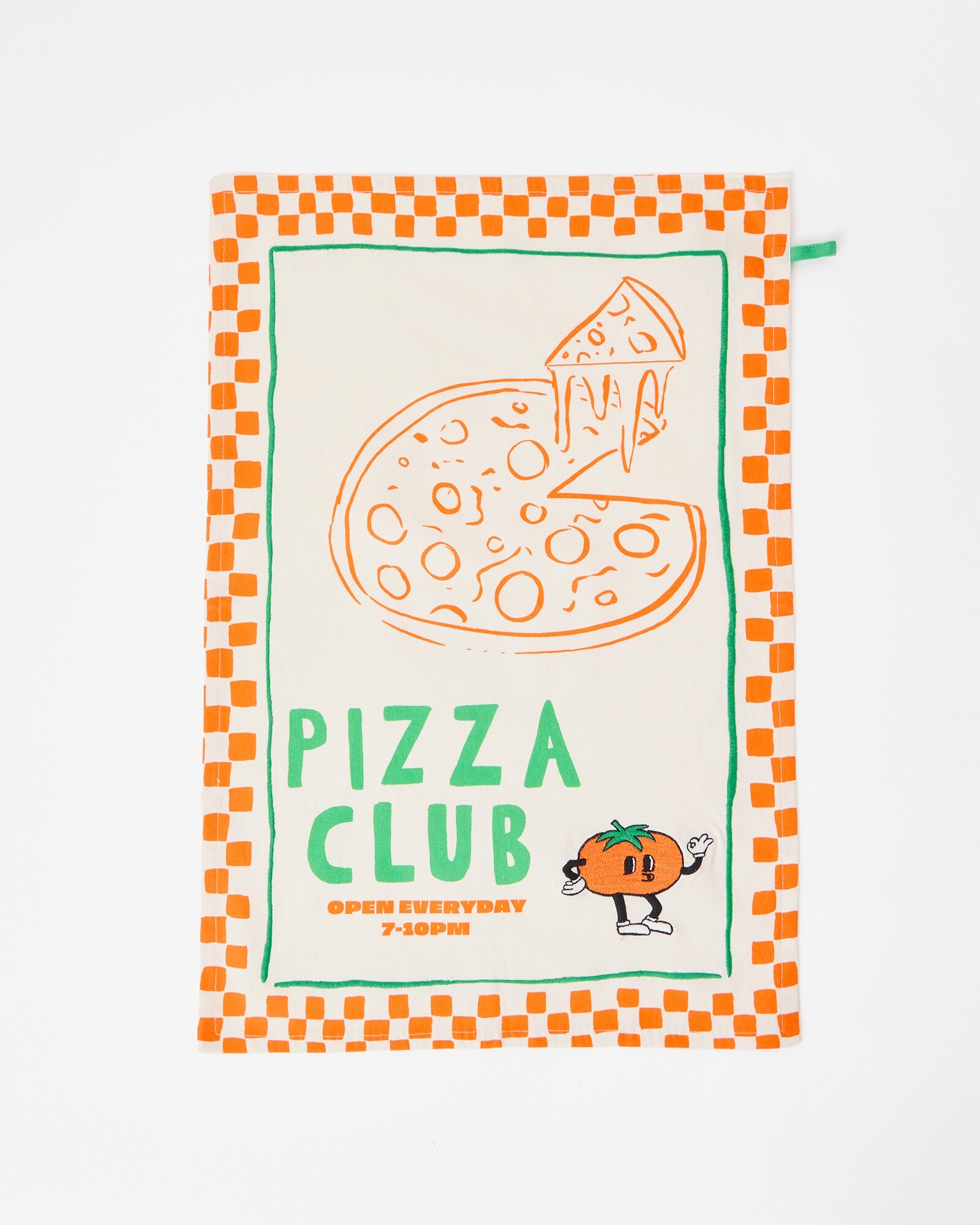 Pizza Club Chequerboard Tea Towel