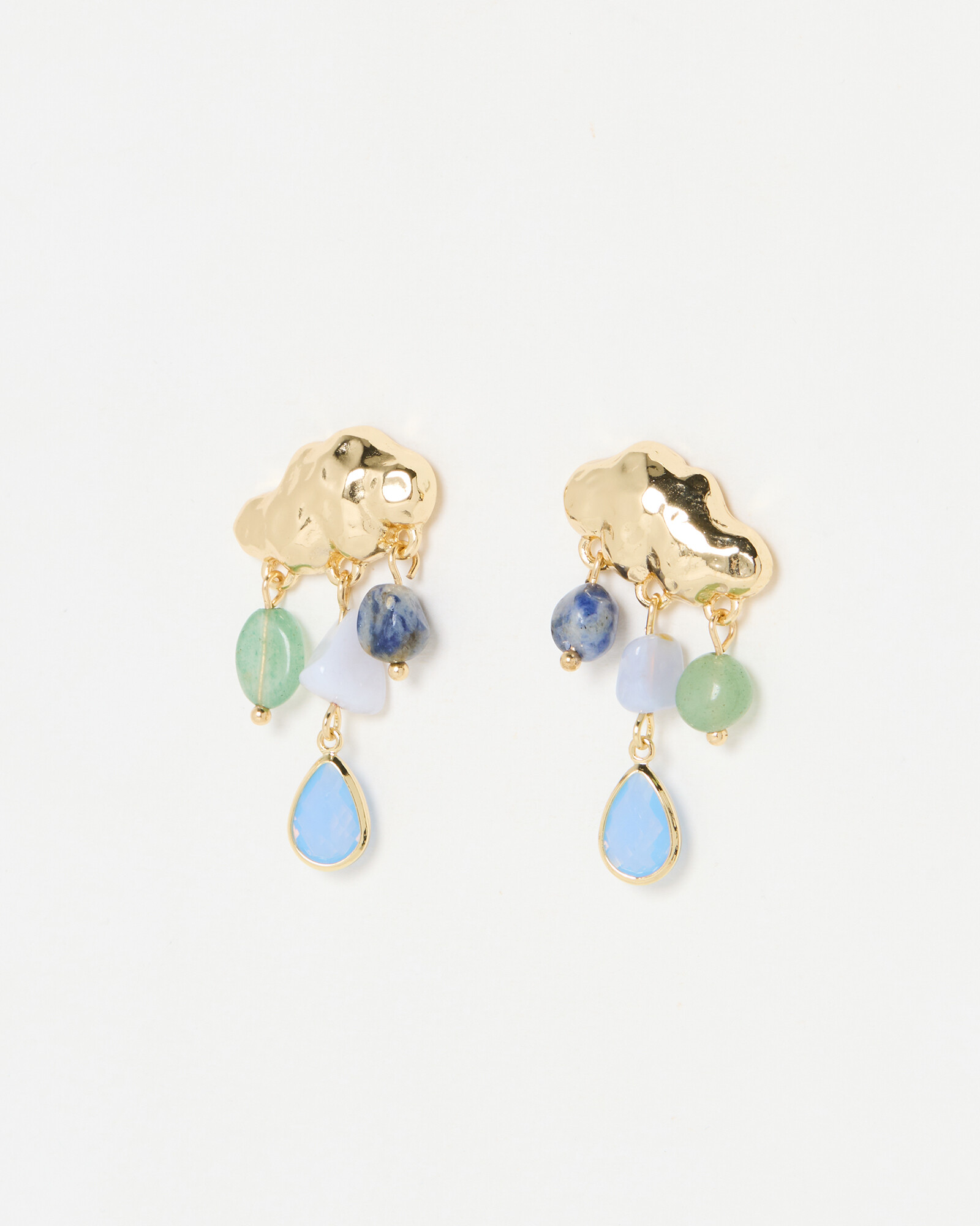 Taranis Cloud & Blue Stone Drop Statement Earrings