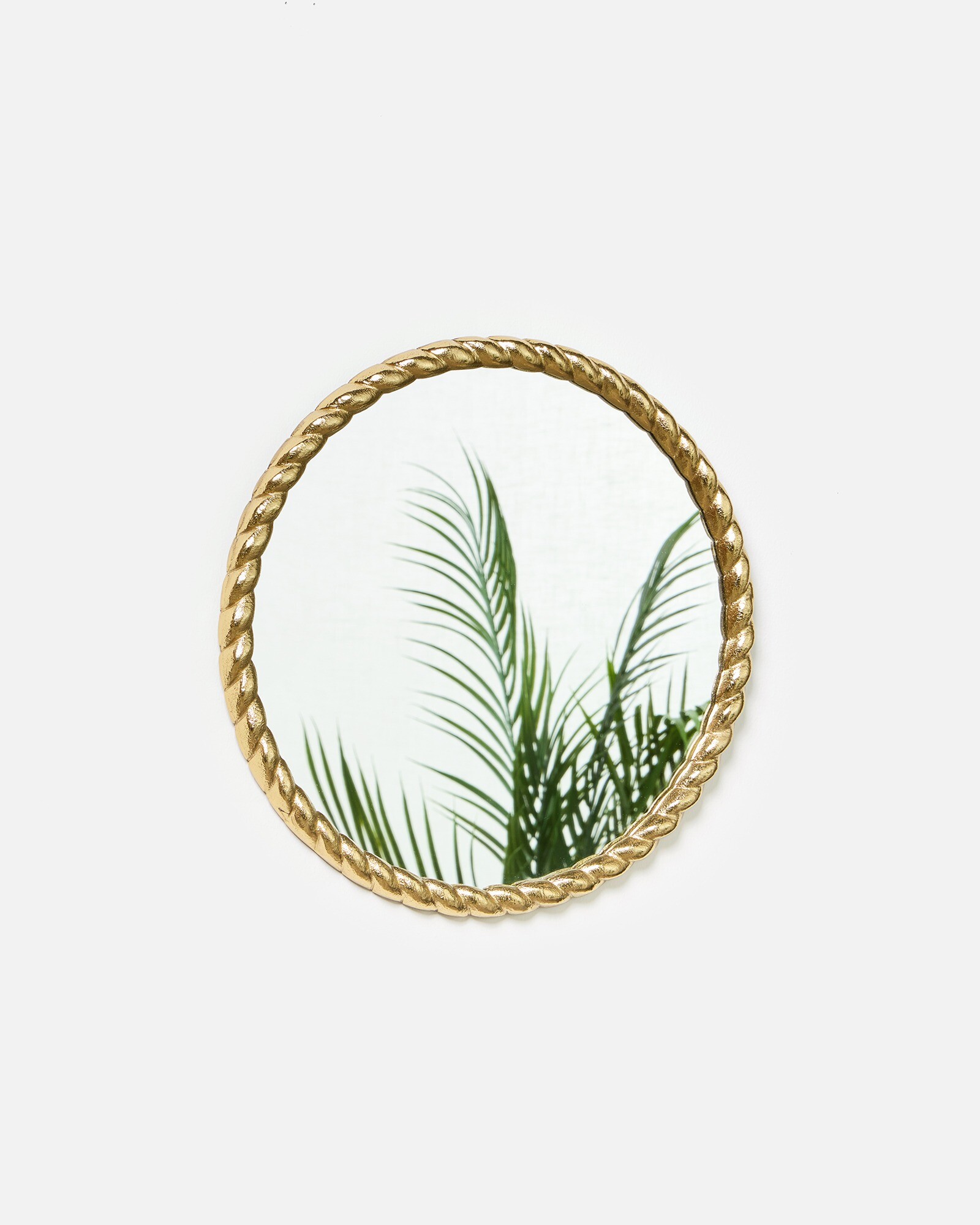 Twisted Border Gold Round Mirror