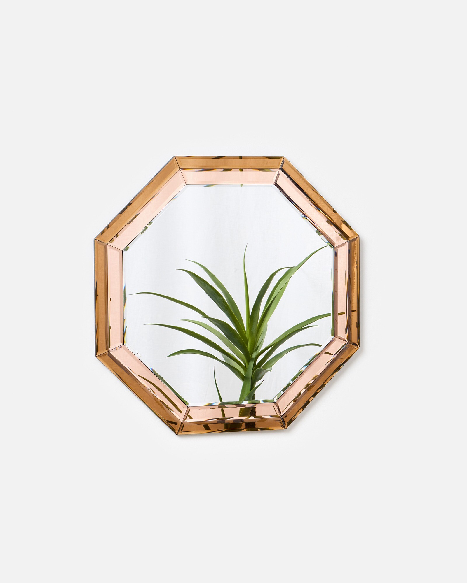 Luna Pink & Brown Round Mirror