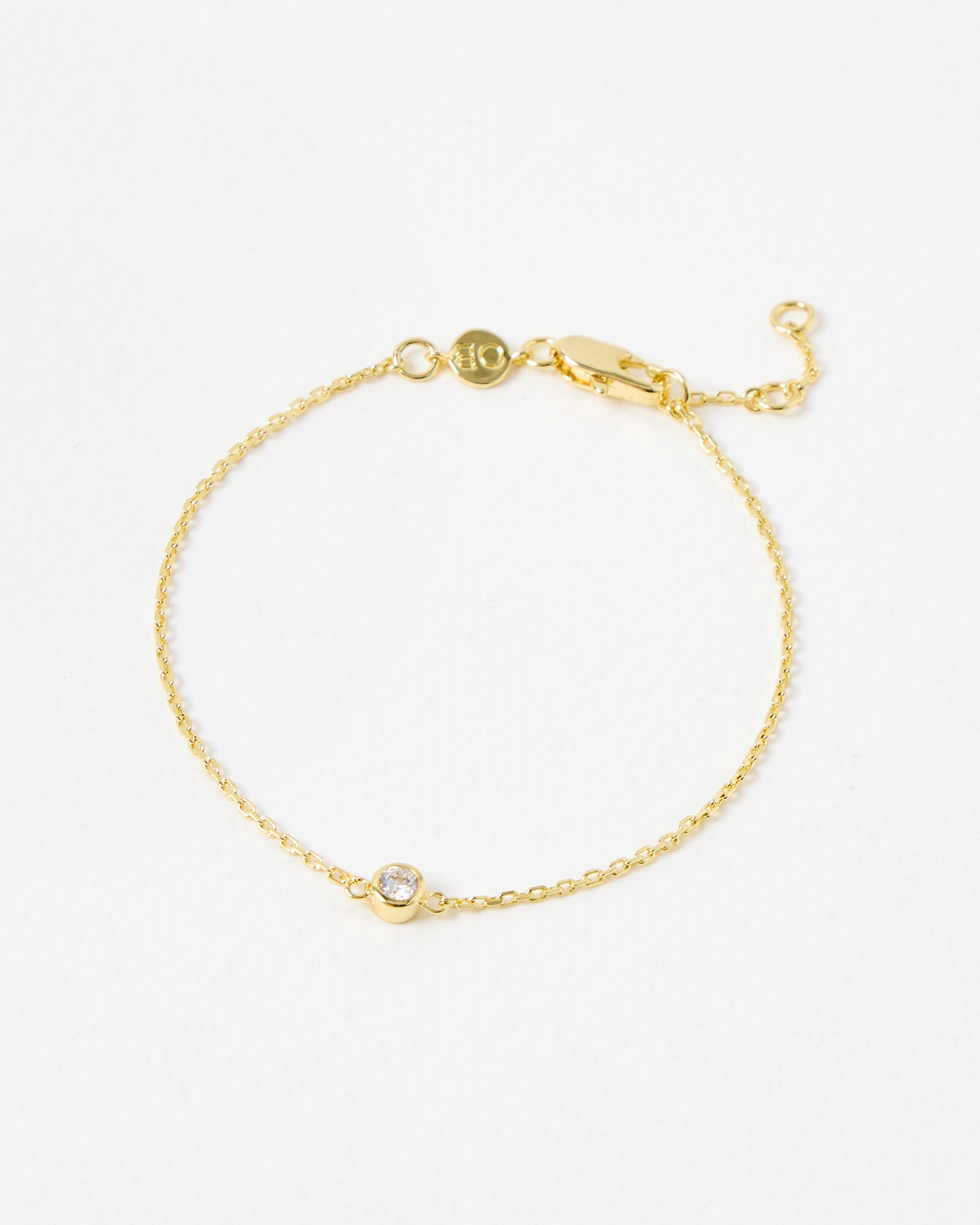 Abigail Clear Cubic Zirconia Gold Plated Chain Bracelet